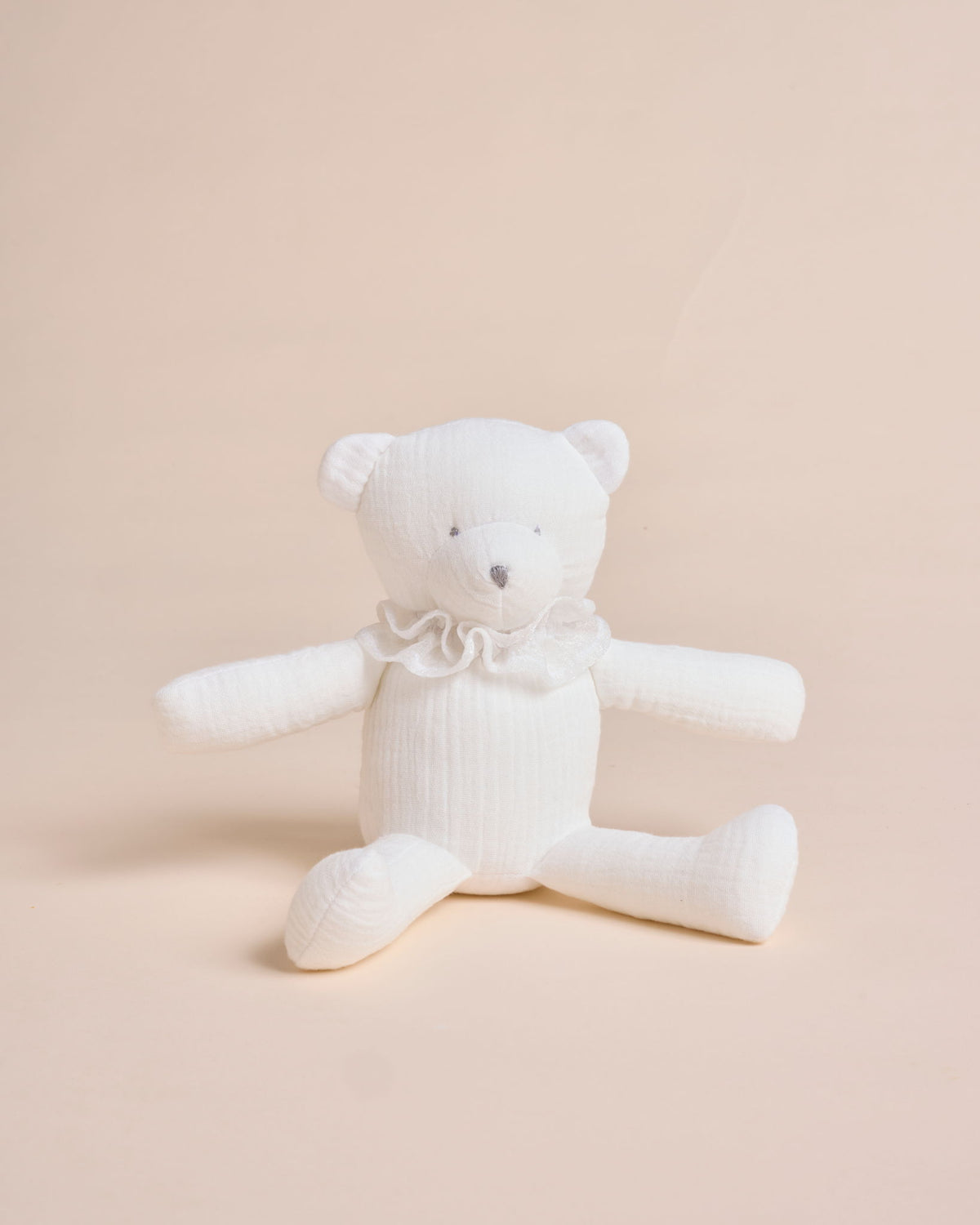 Ruffle Collar Muslin Teddy Bear
