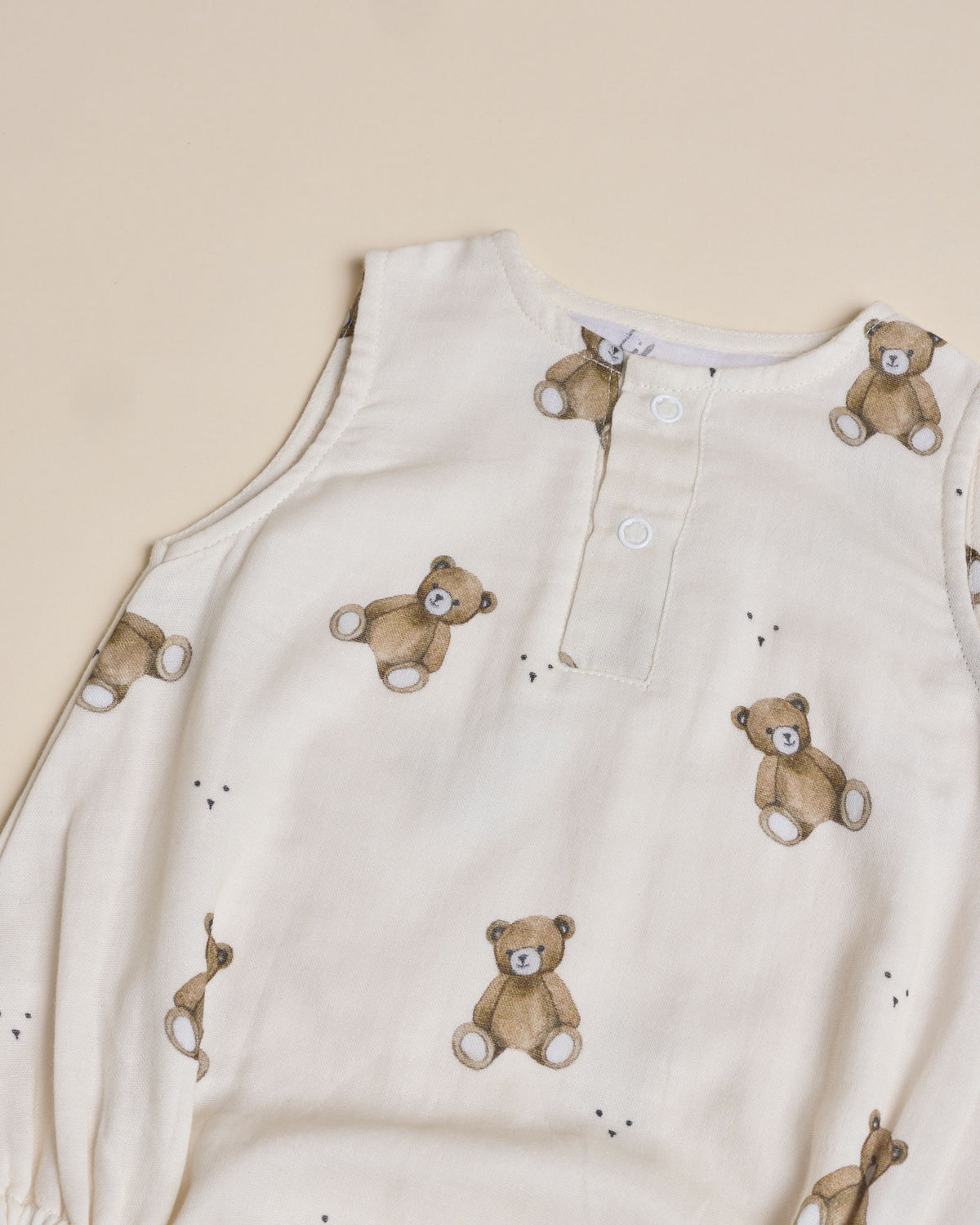 Teddy Bear Muslin Sleeveless Bodysuit