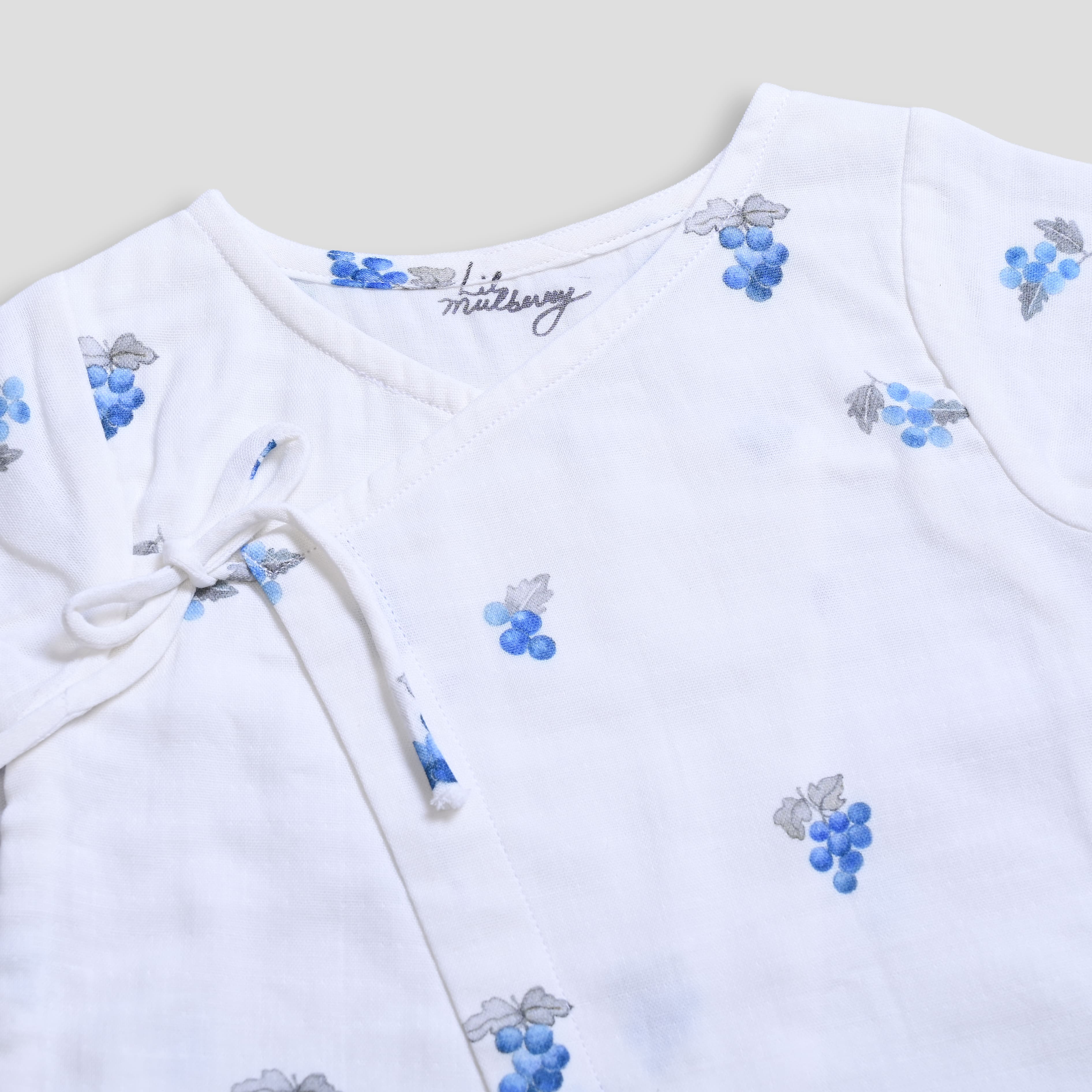 Blueberries Muslin Kimono Romper - Lil Mulberry