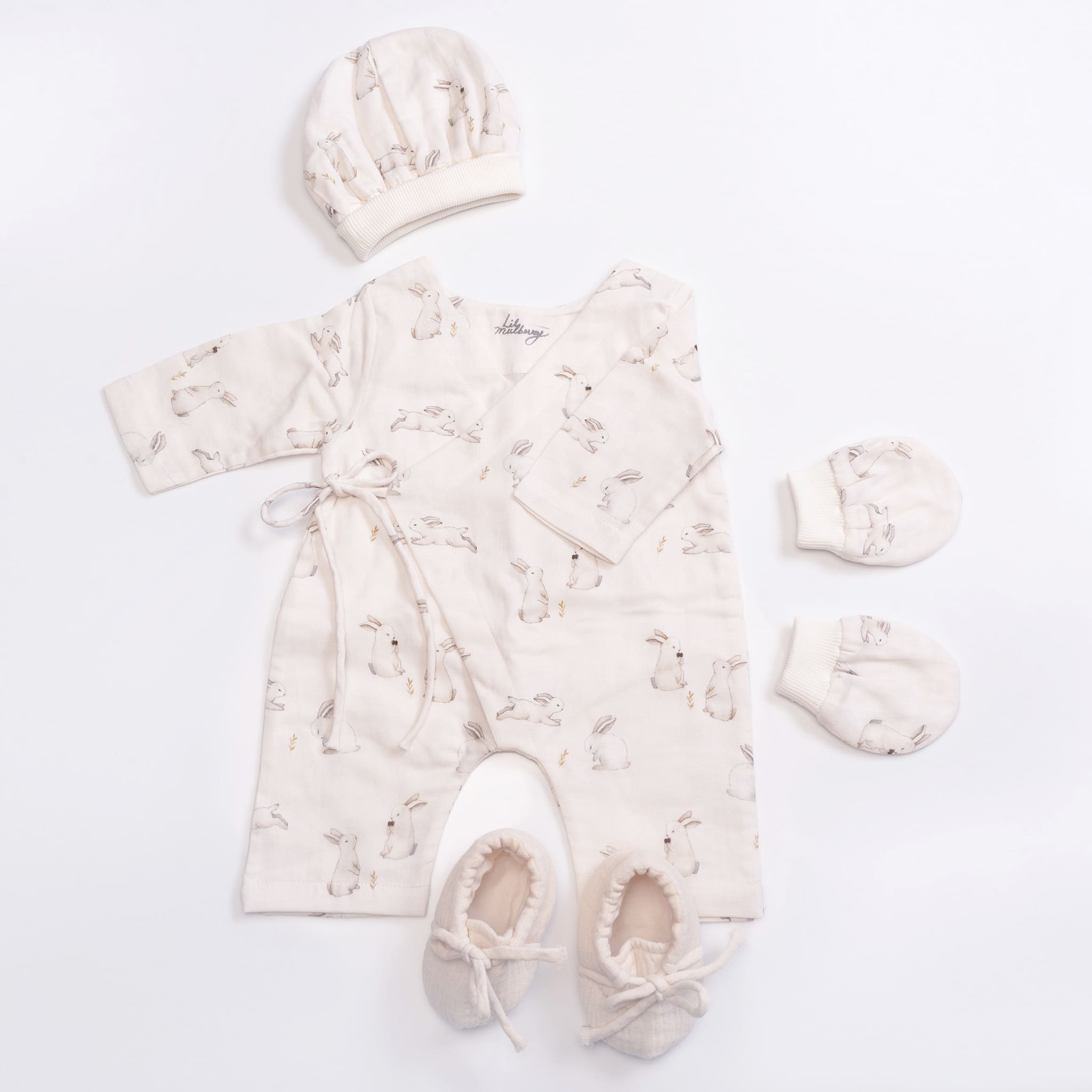 Enchanted Bunny Muslin Newborn Clothing Set - Lil Mulberry