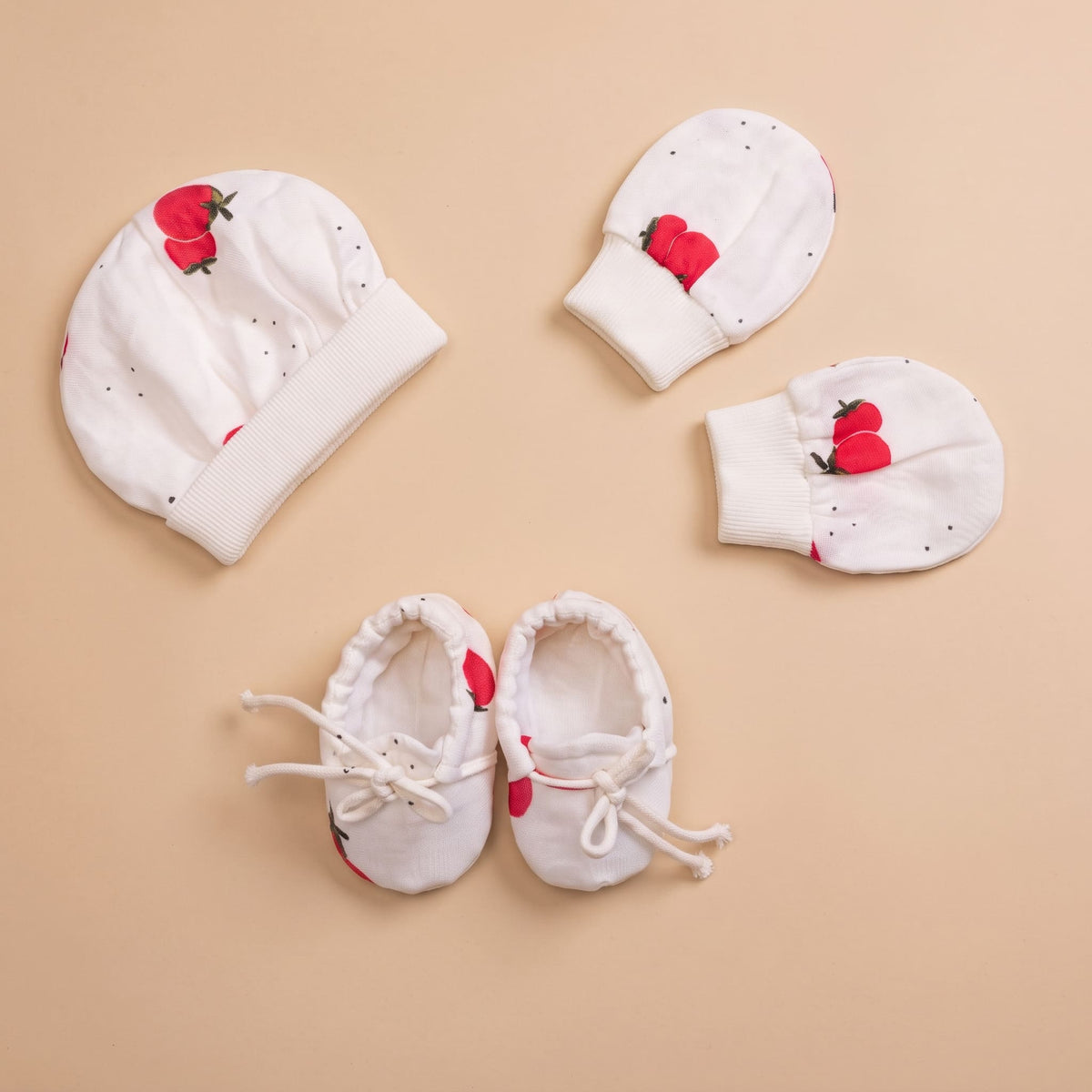 Tomatino Muslin Cap Mittens and Booties Set - Lil Mulberry