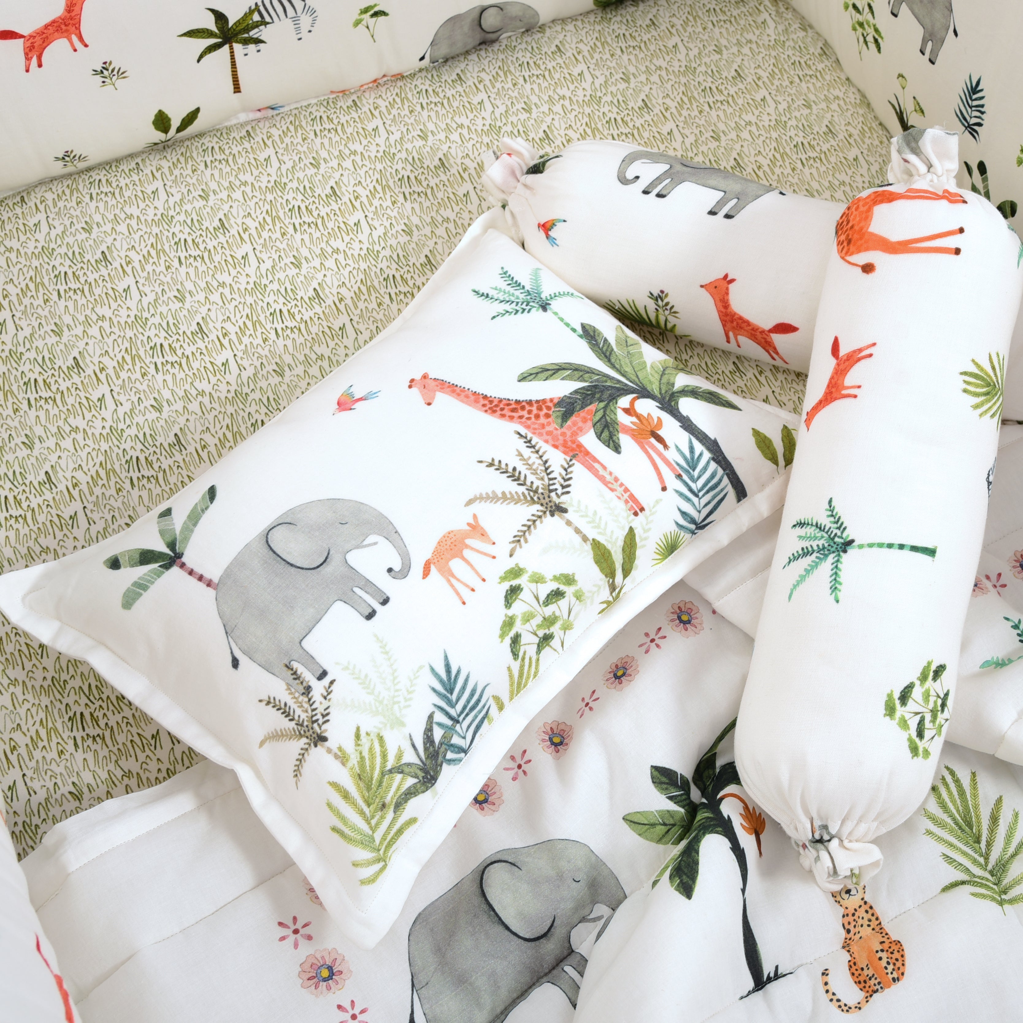 Animal Kingdom Muslin Cot Bedding Set - Lil Mulberry