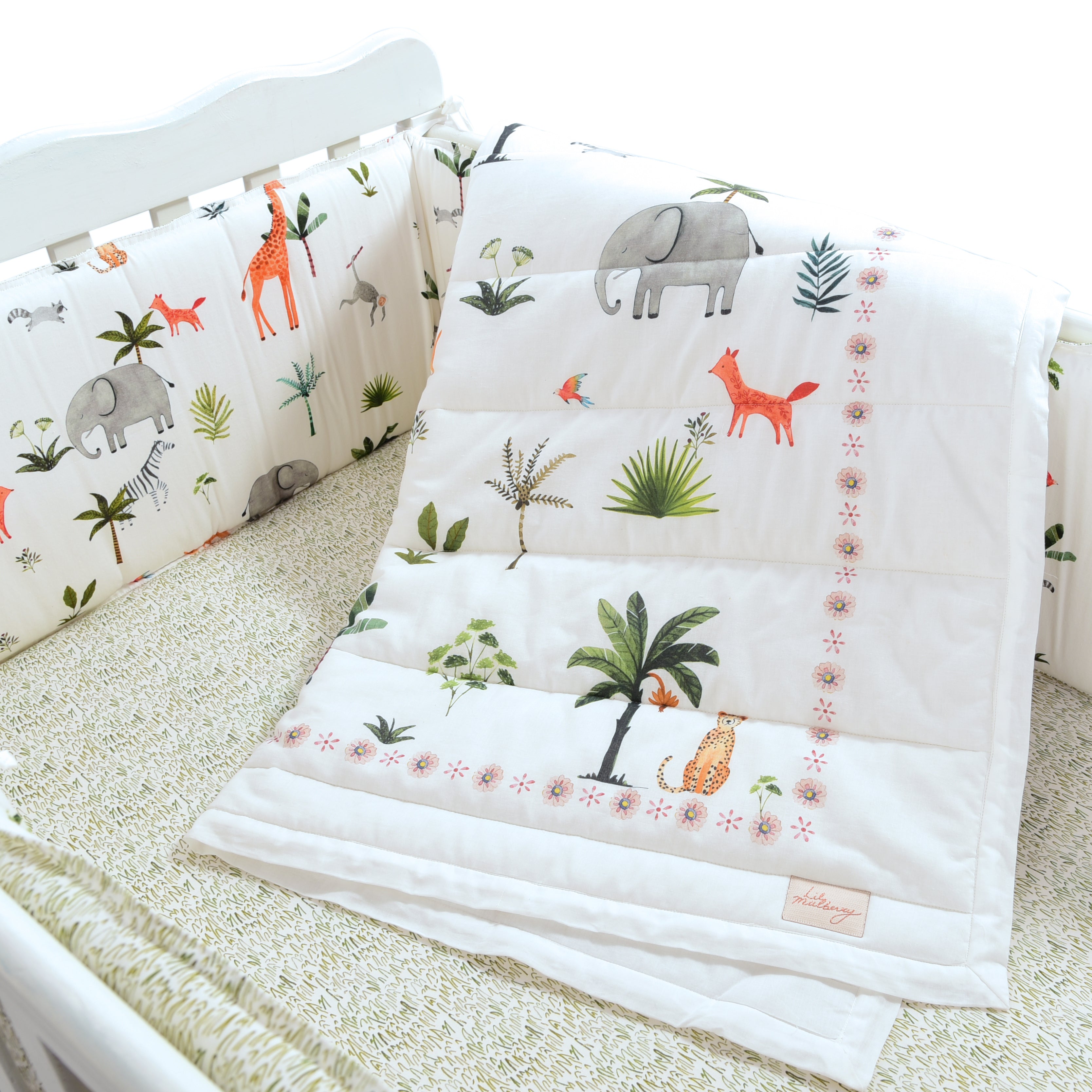 Animal Kingdom Muslin Cot Bedding Set - Lil Mulberry
