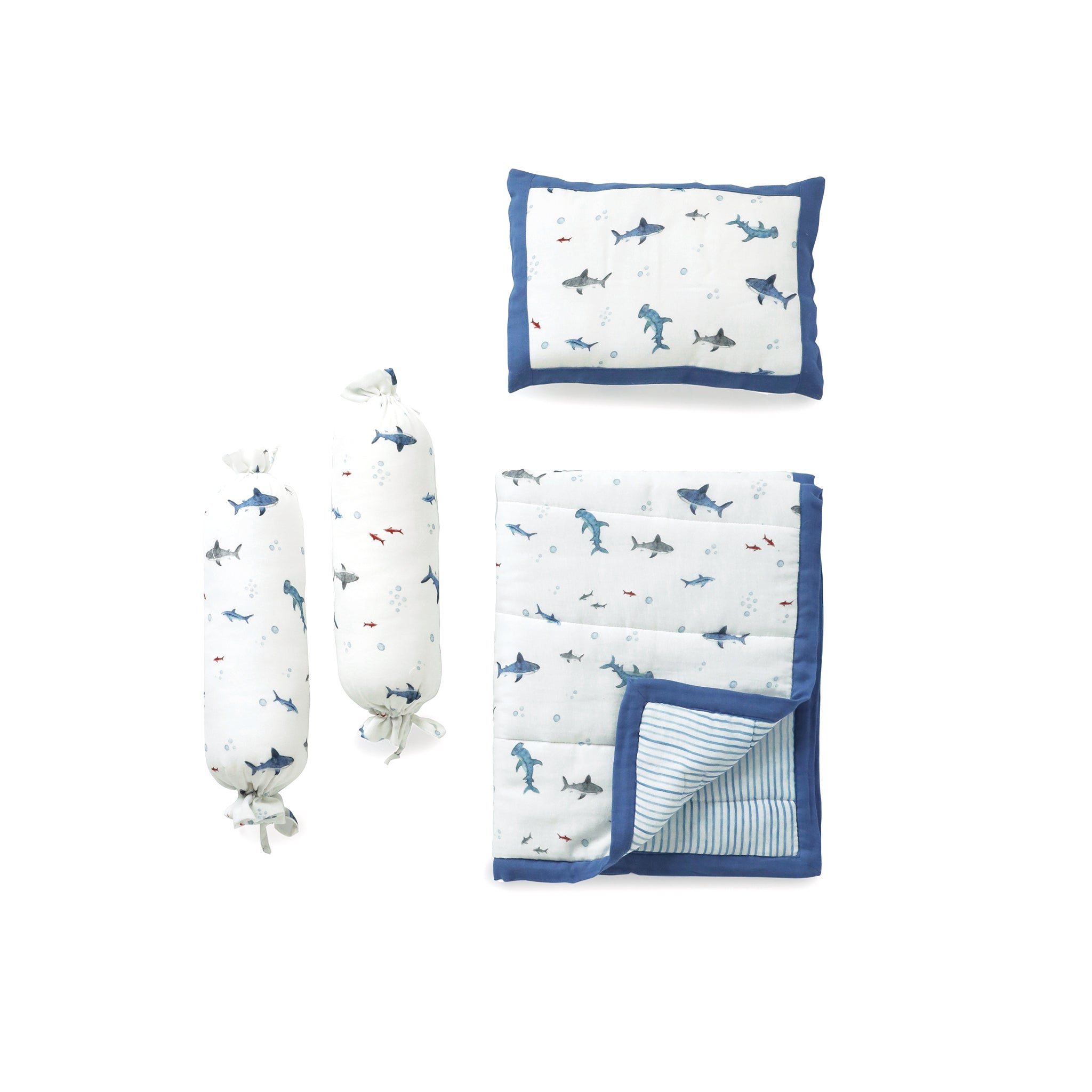 Baby Shark Muslin Mini Bedding Set - Lil Mulberry