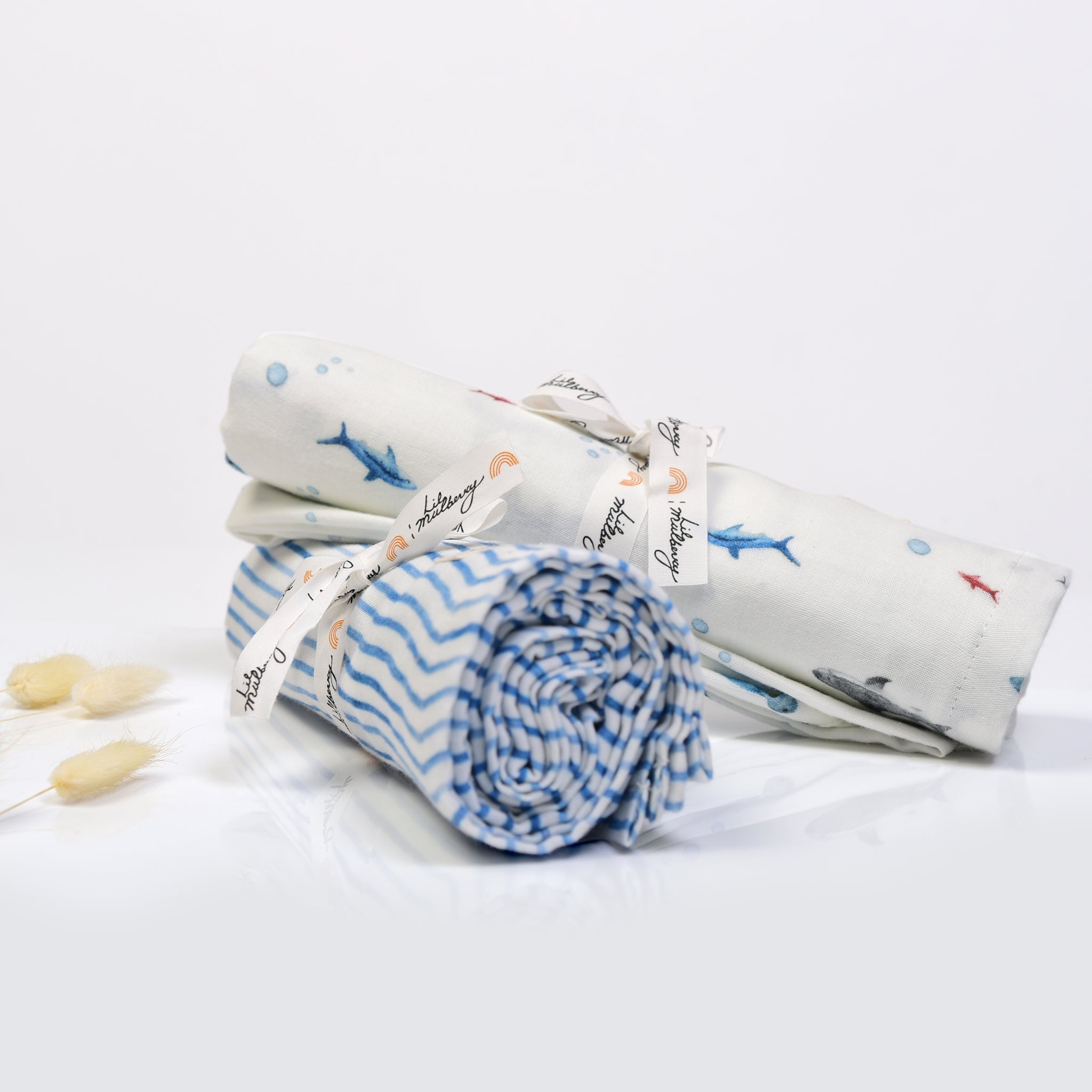 Baby Shark Muslin Swaddle Set - Lil Mulberry