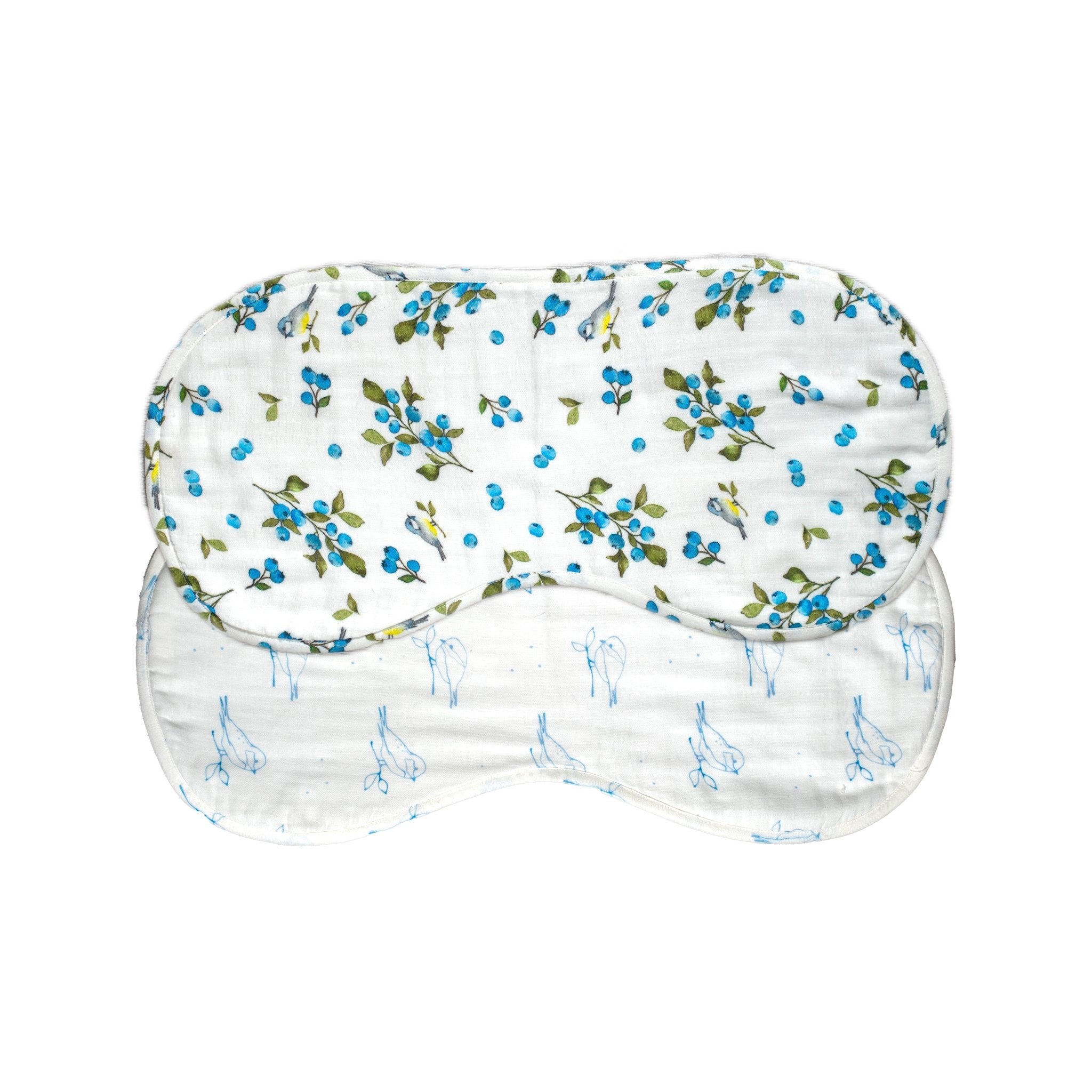 Blueberry & Bird Organic Burp Cloth Set - Lil Mulberry