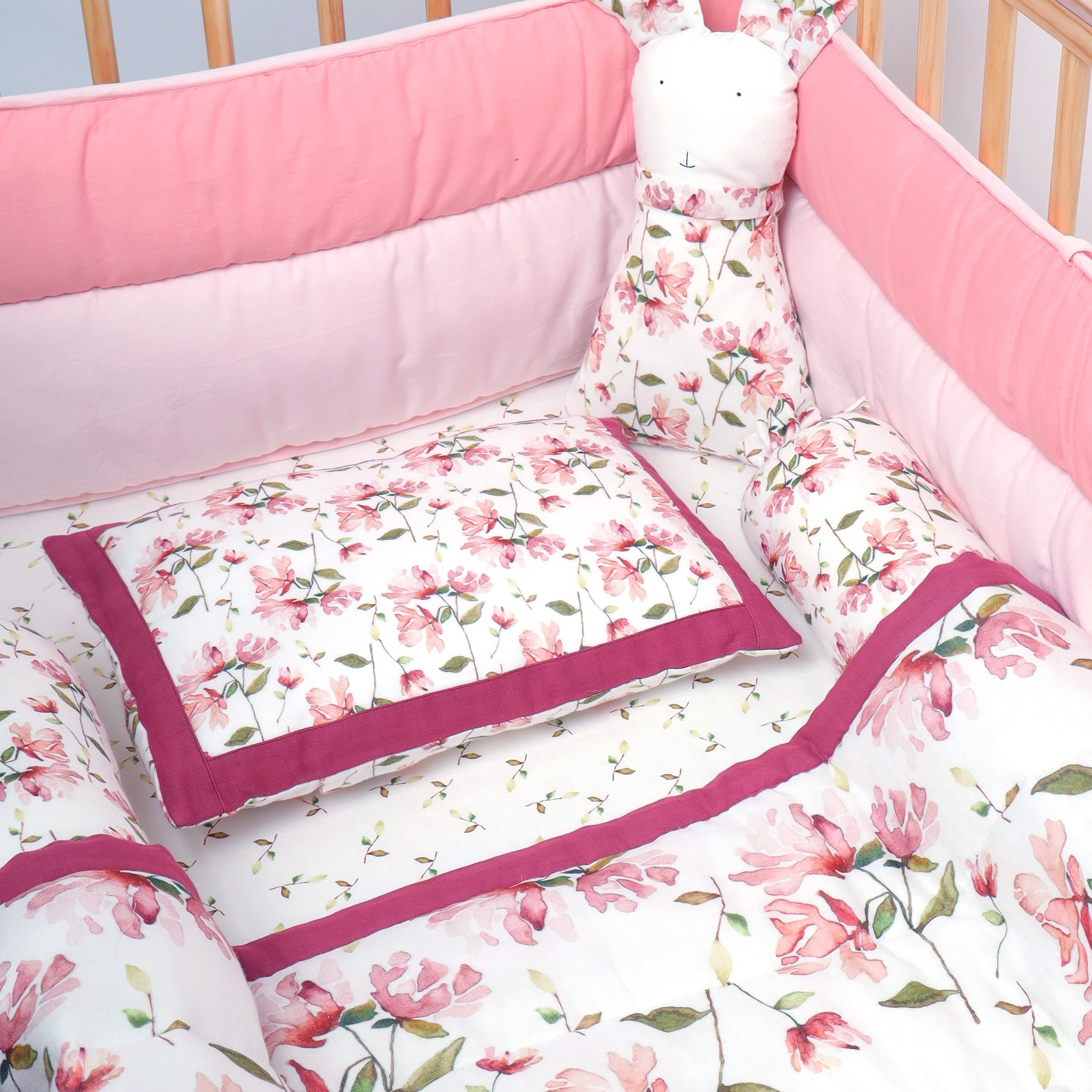 Chrysanthemum Muslin Cot Bedding Set - Lil Mulberry