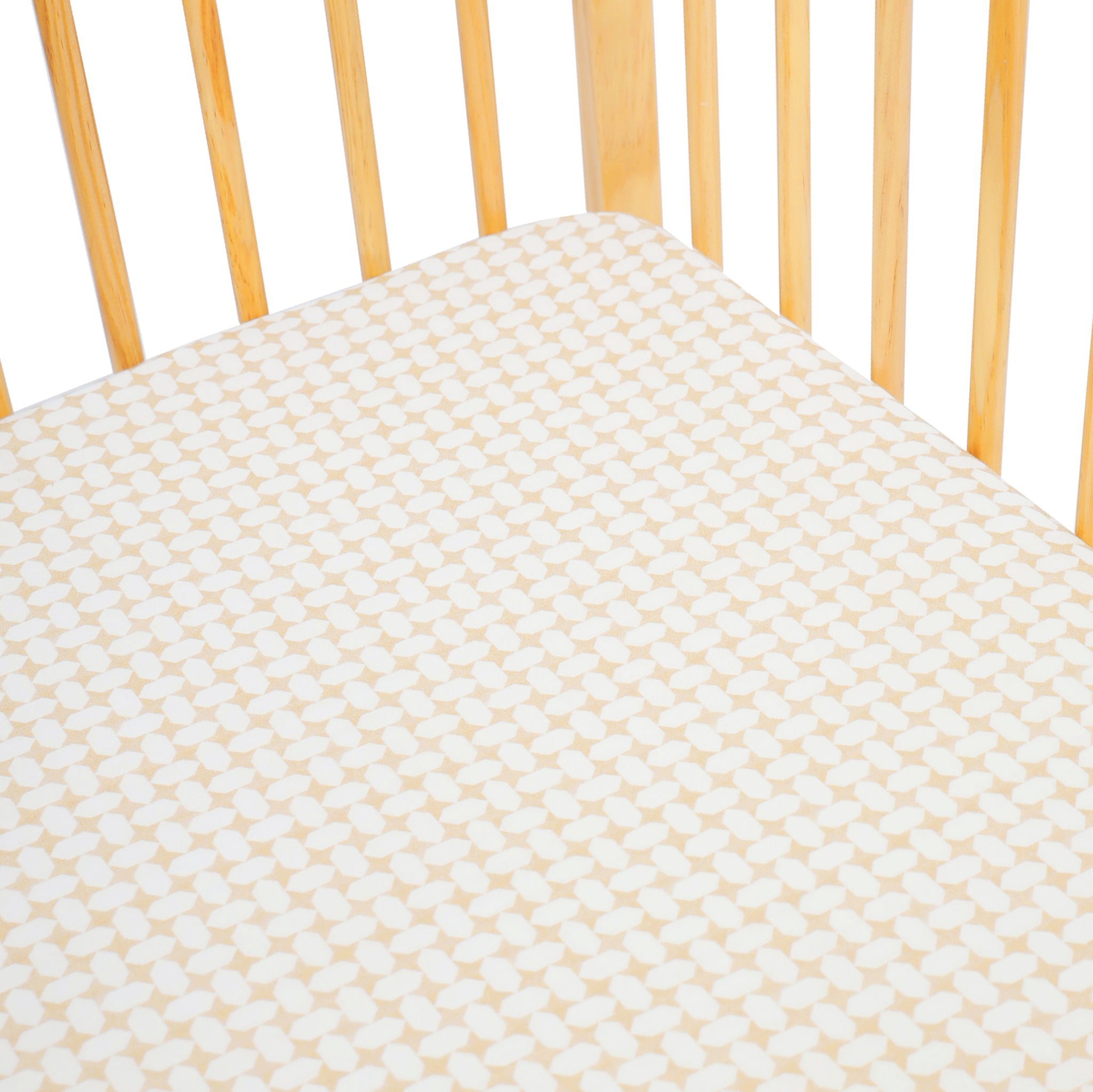 Diamond and Star Muslin Fitted Cot Sheet - Lil Mulberry