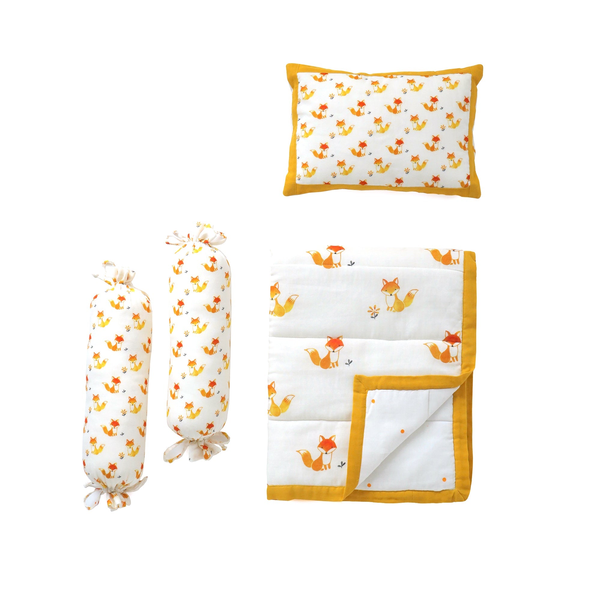 Fox in the Garden Muslin Cot Bedding Set - Lil Mulberry