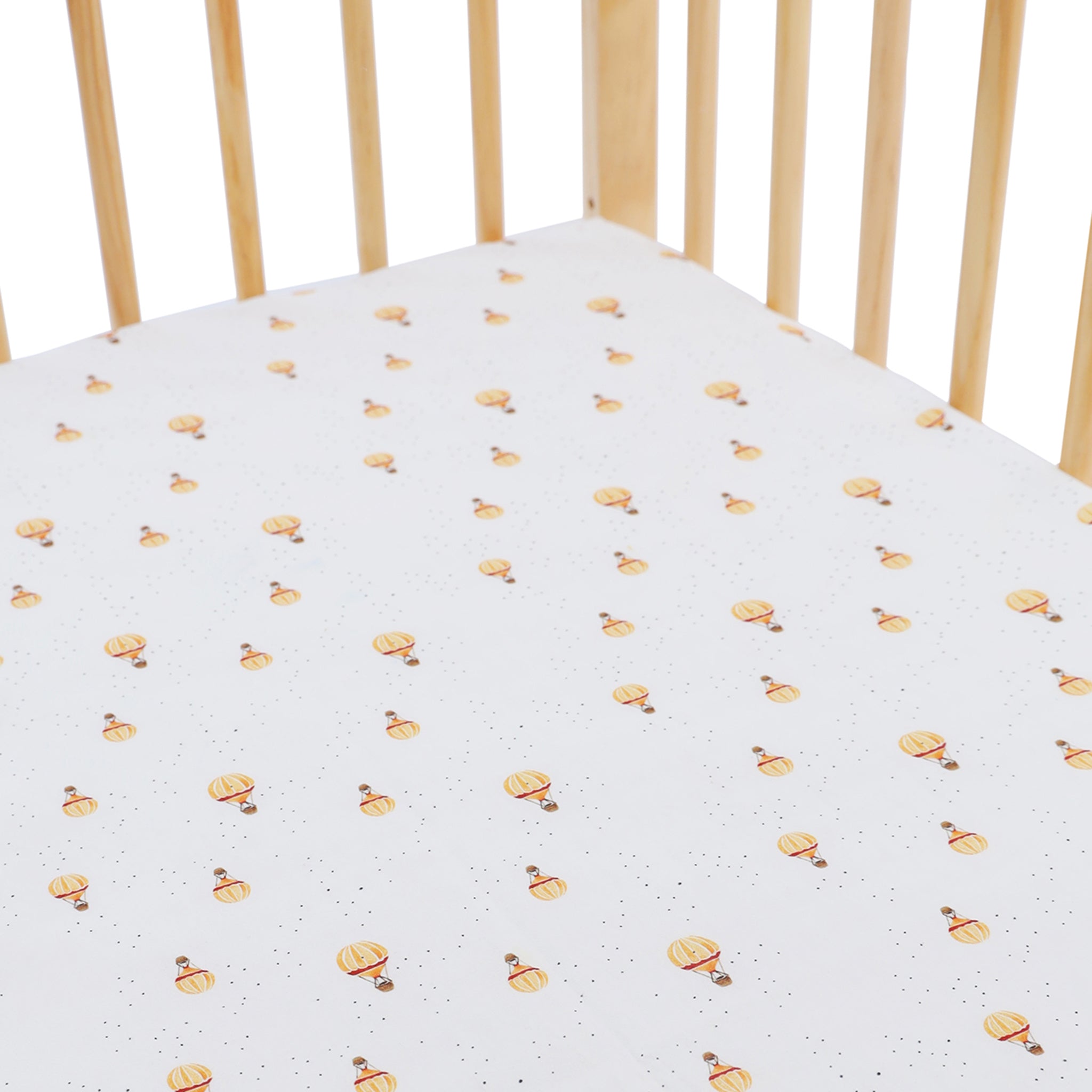 Hot Air Balloon Muslin Fitted Cot Sheet - Lil Mulberry