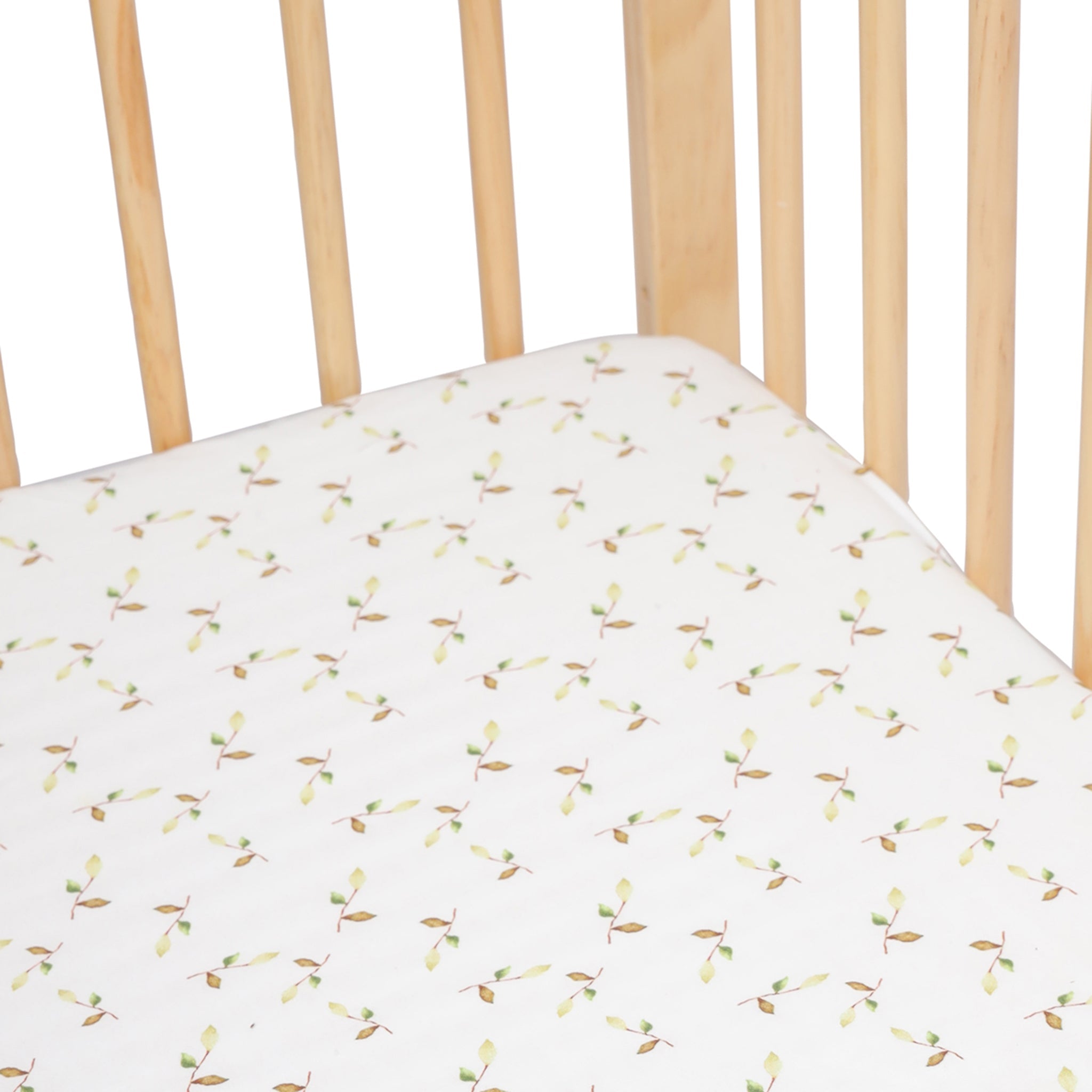 Little Leaf Muslin Fitted Cot Sheet - Lil Mulberry