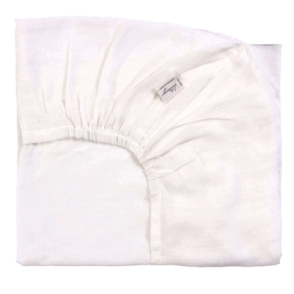 Milk White Muslin Fitted Cot Sheet - Lil Mulberry