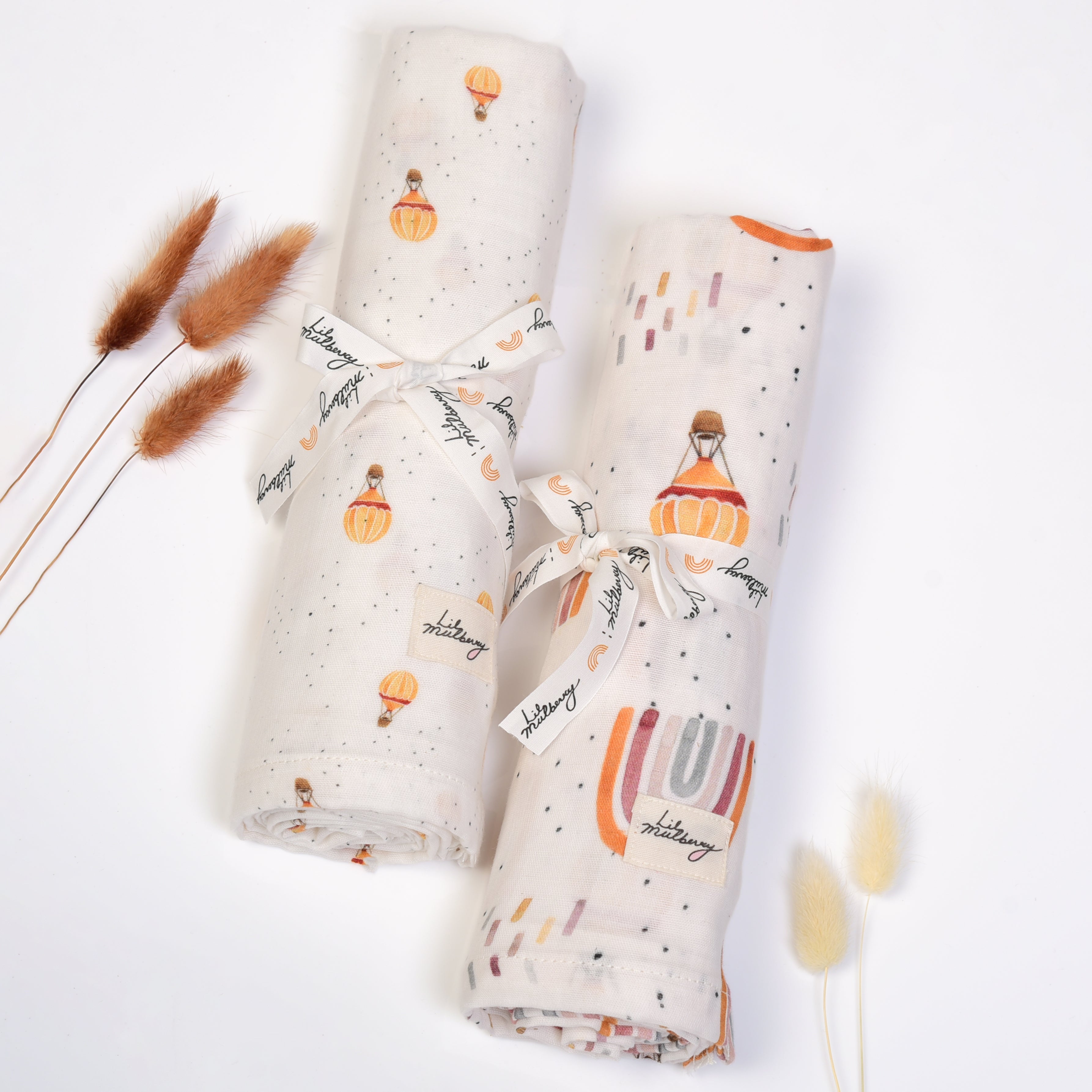 Whimsical Rainbow Muslin Swaddle Set - Lil Mulberry
