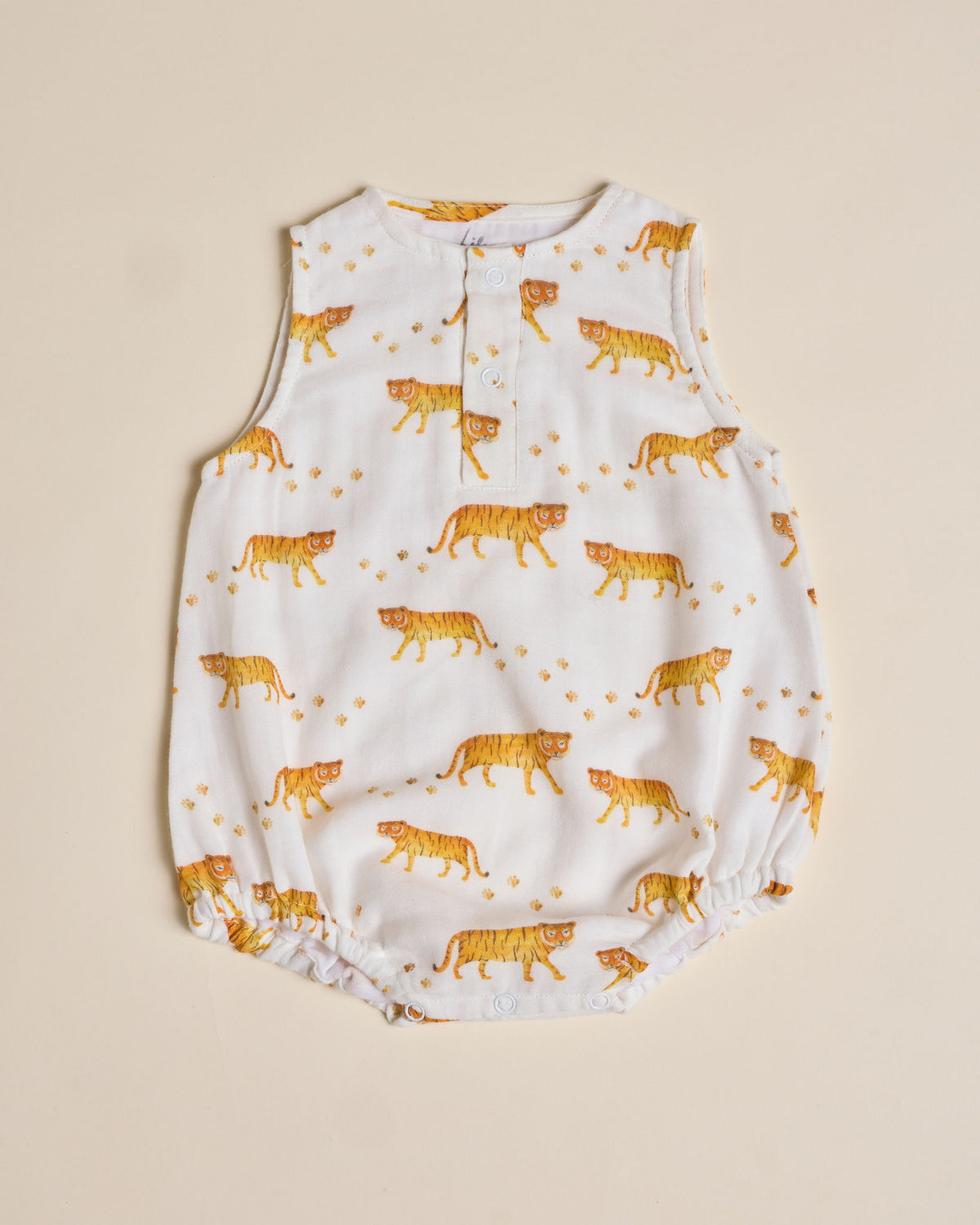 Royal Tiger Muslin Sleeveless Bodysuit