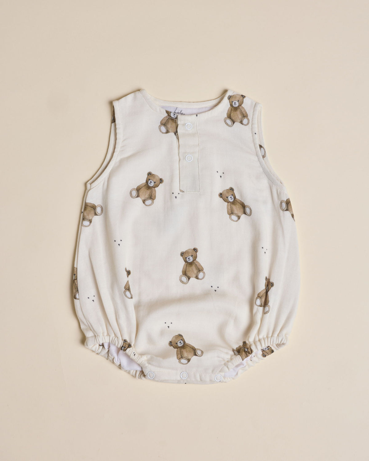 Teddy Bear Muslin Sleeveless Bodysuit