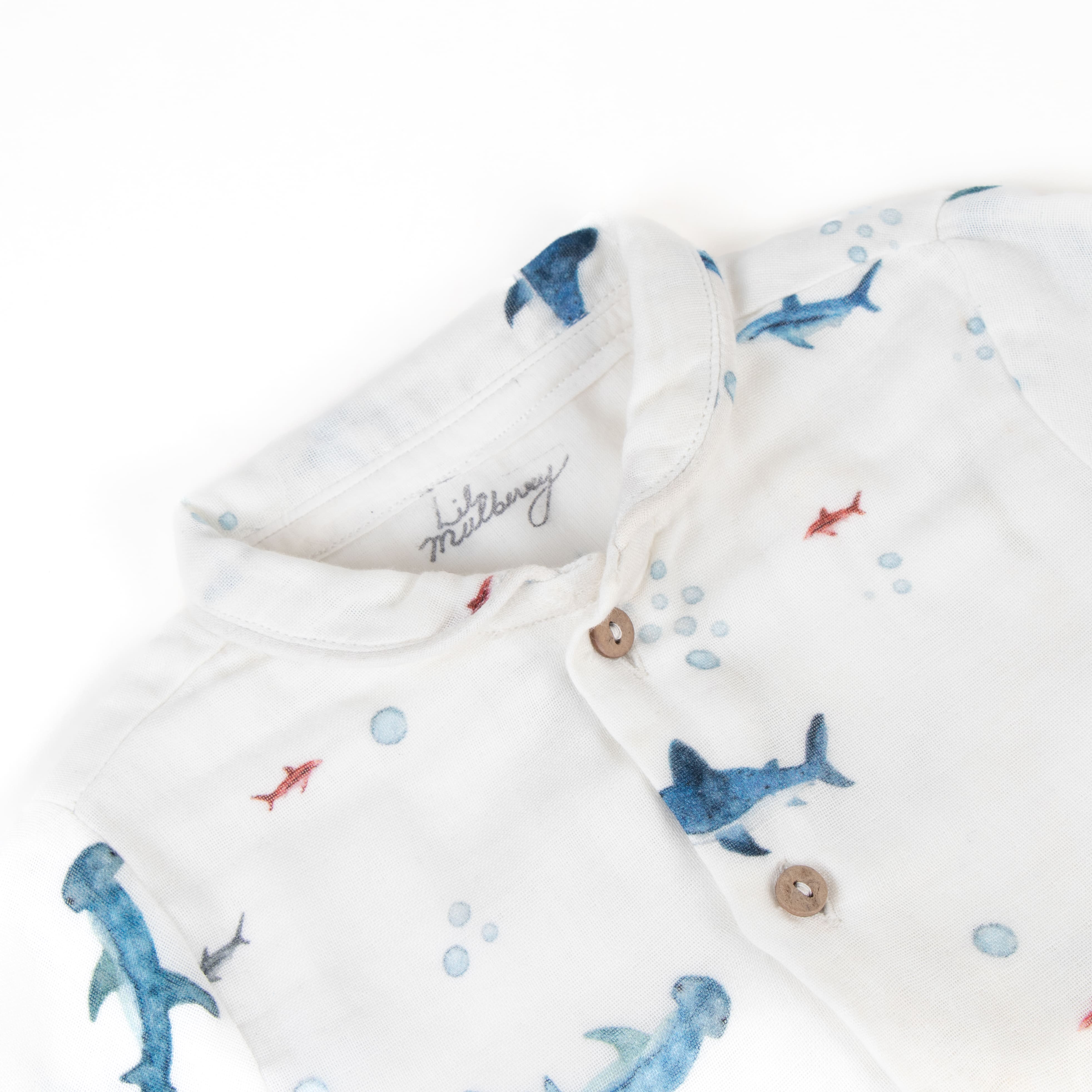 Baby Shark Muslin Romper - Lil Mulberry