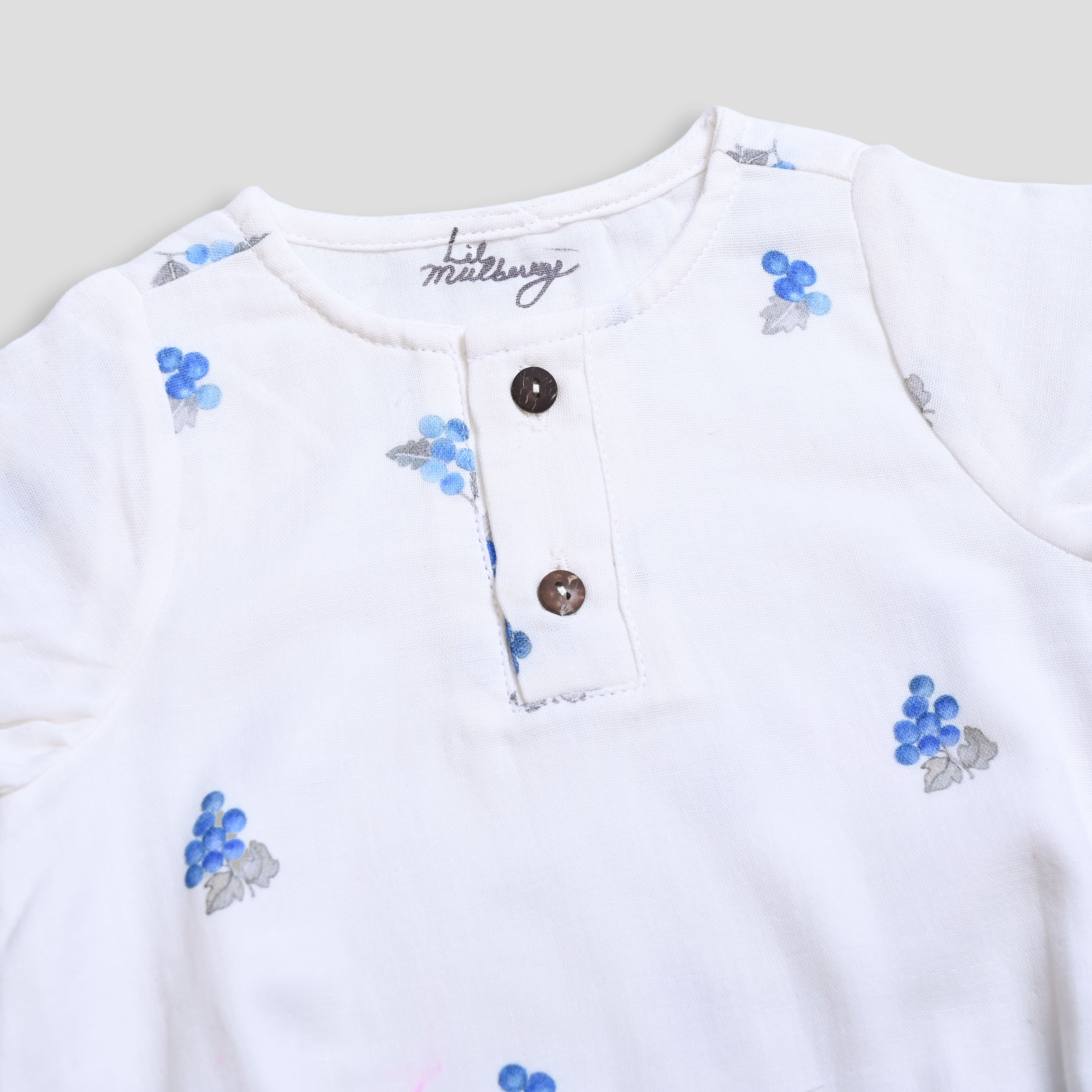 Blueberries Muslin Bodysuit - Lil Mulberry
