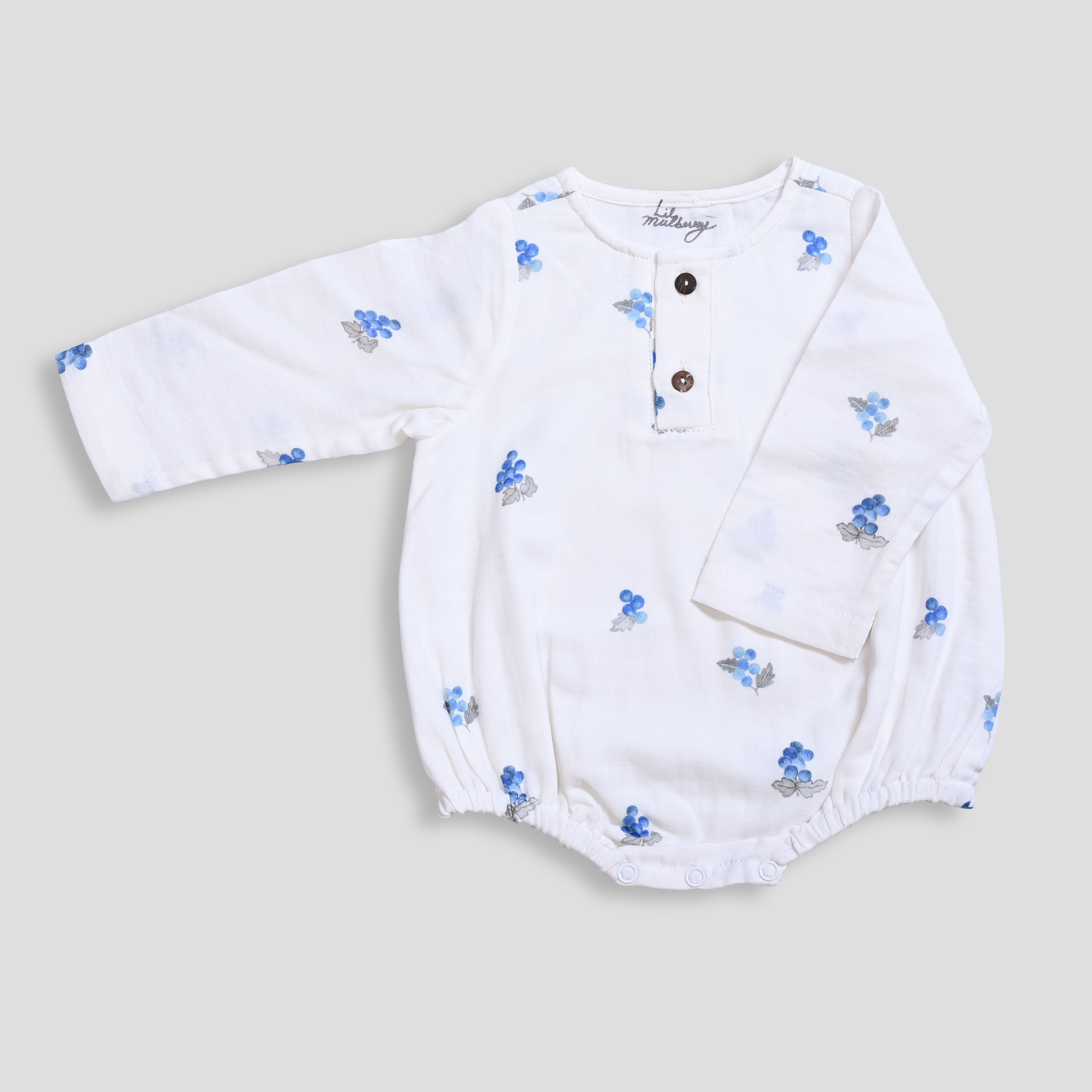 Blueberries Muslin Bodysuit - Lil Mulberry