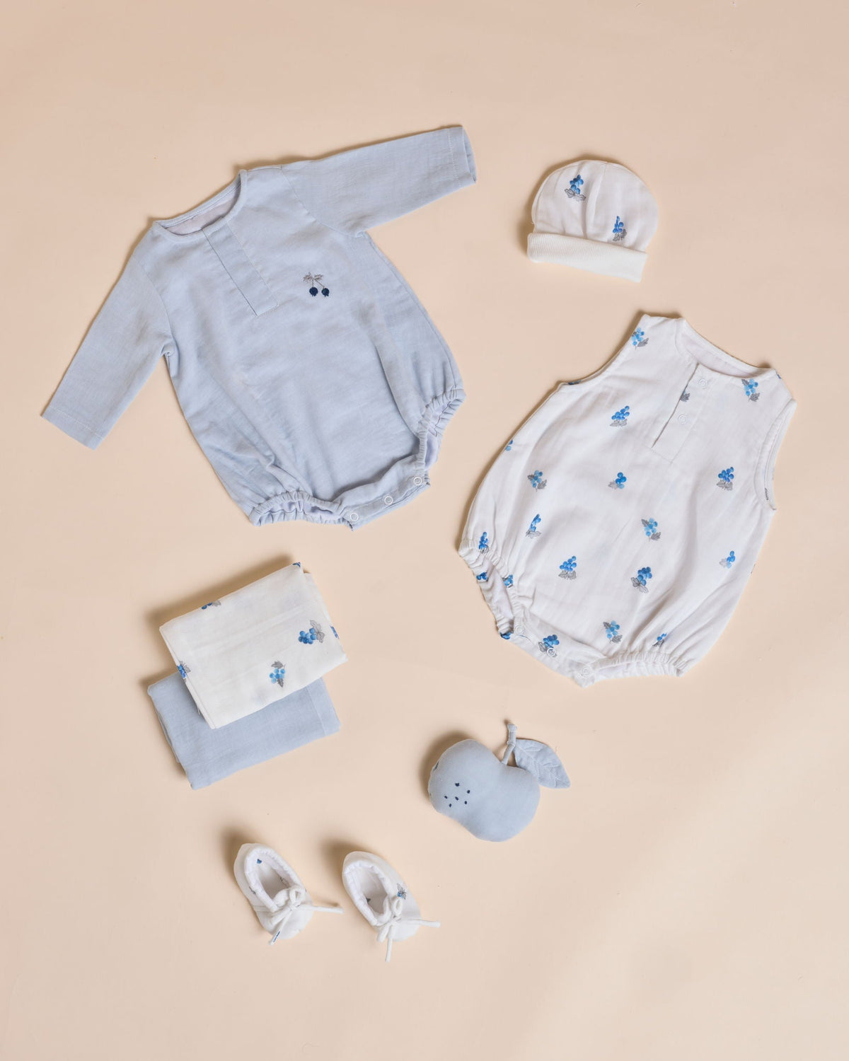 Blueberries Muslin Newborn Essentials Gift Set - Lil Mulberry