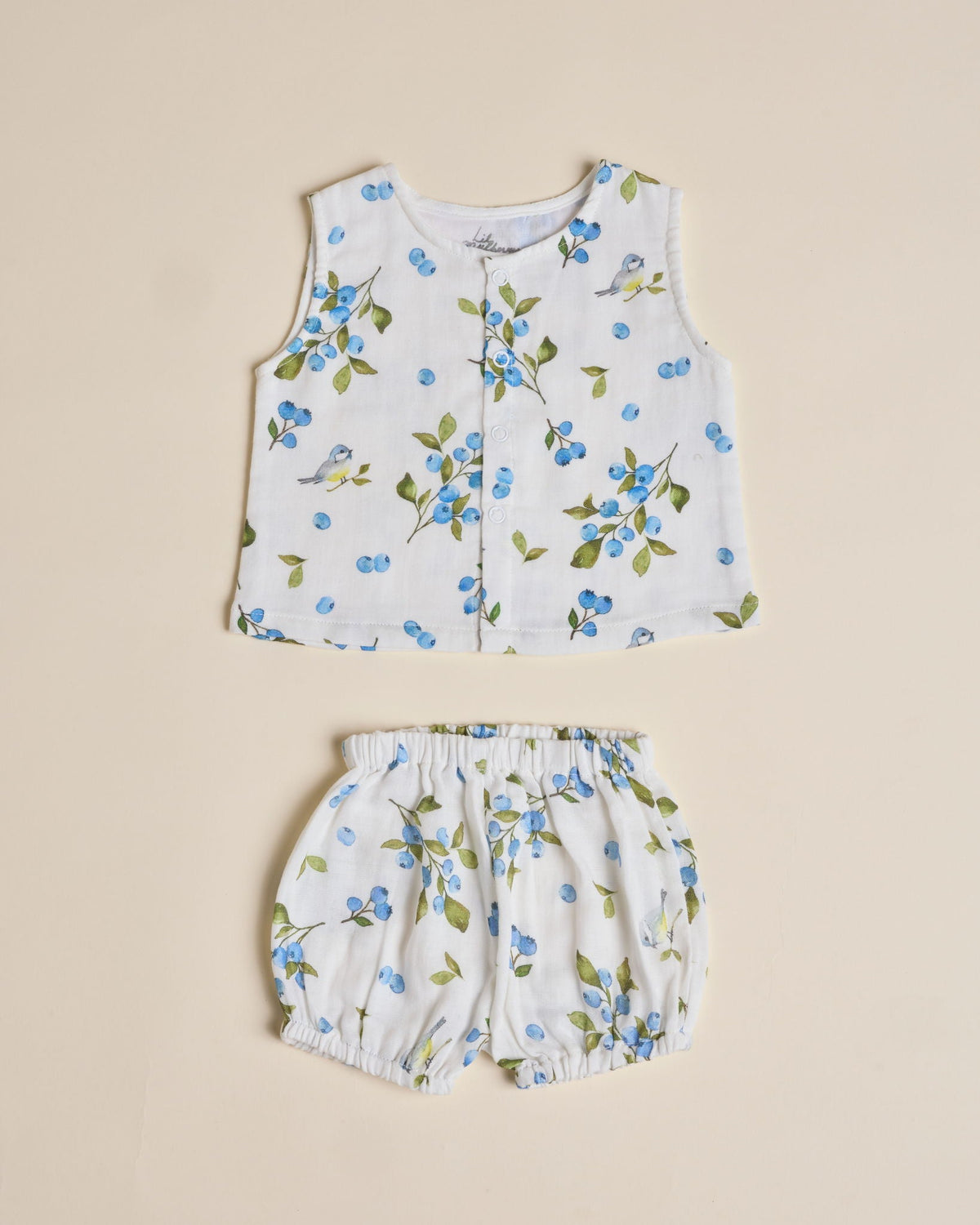 Blueberry & Bird Jhabla and Bloomer Set - Lil Mulberry
