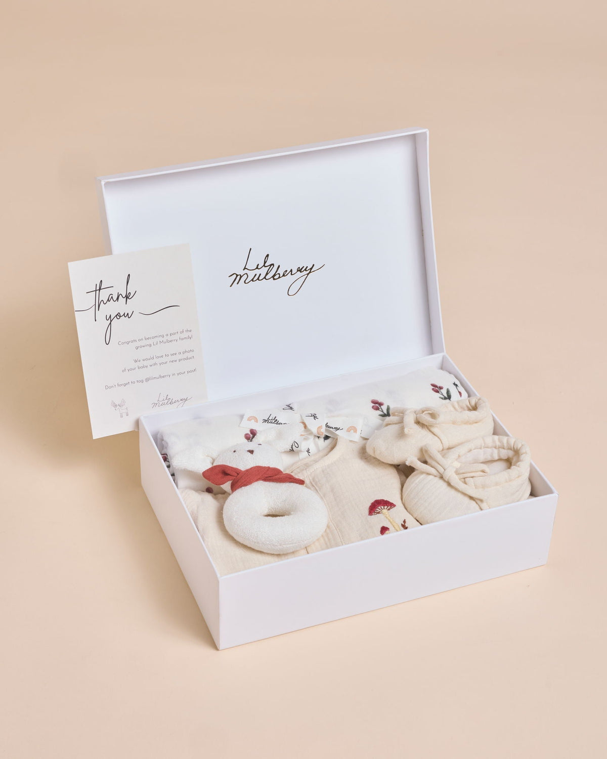 Cherry Bud Muslin Newborn Essentials Gift Set - Lil Mulberry