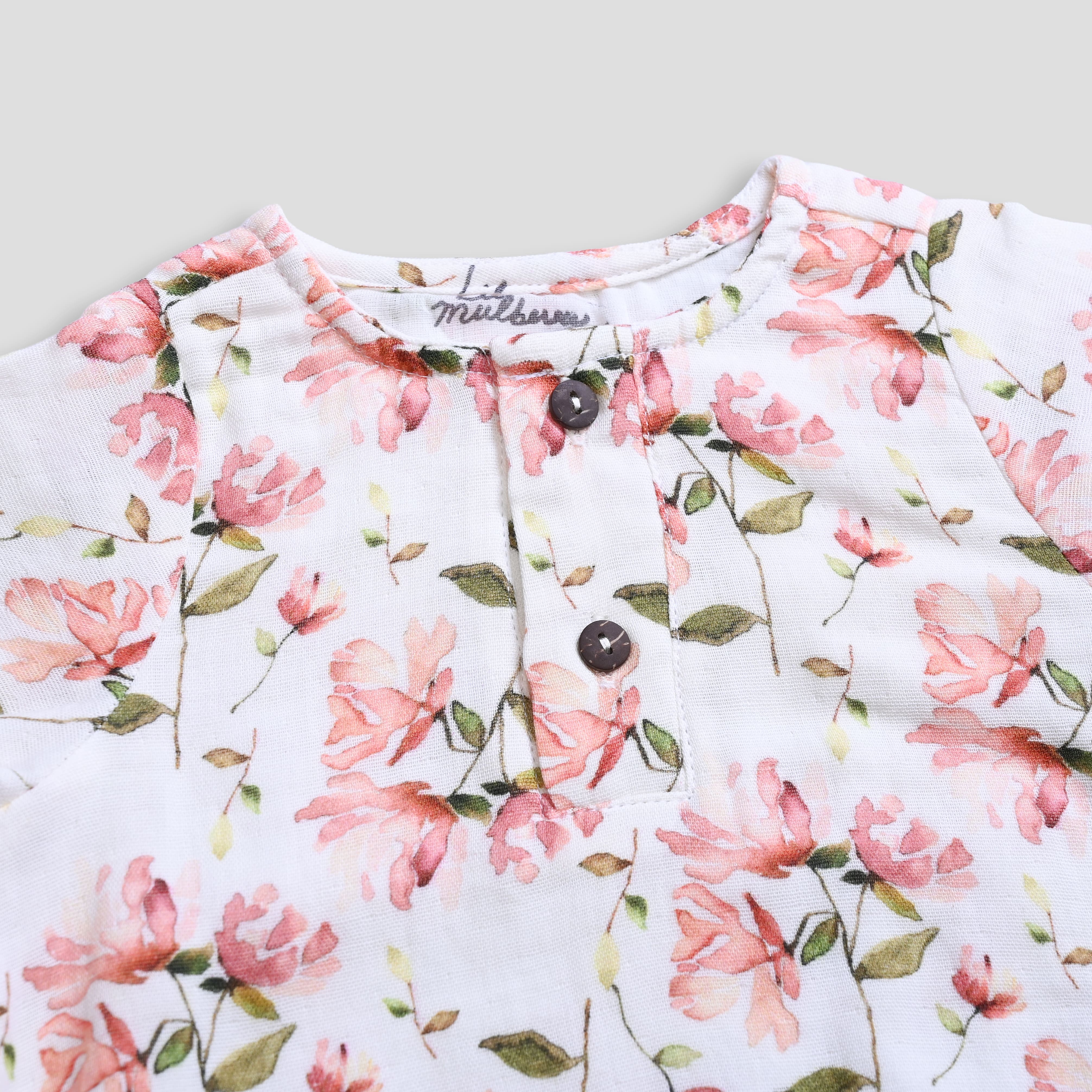 Chrysanthemum Muslin Bodysuit - Lil Mulberry