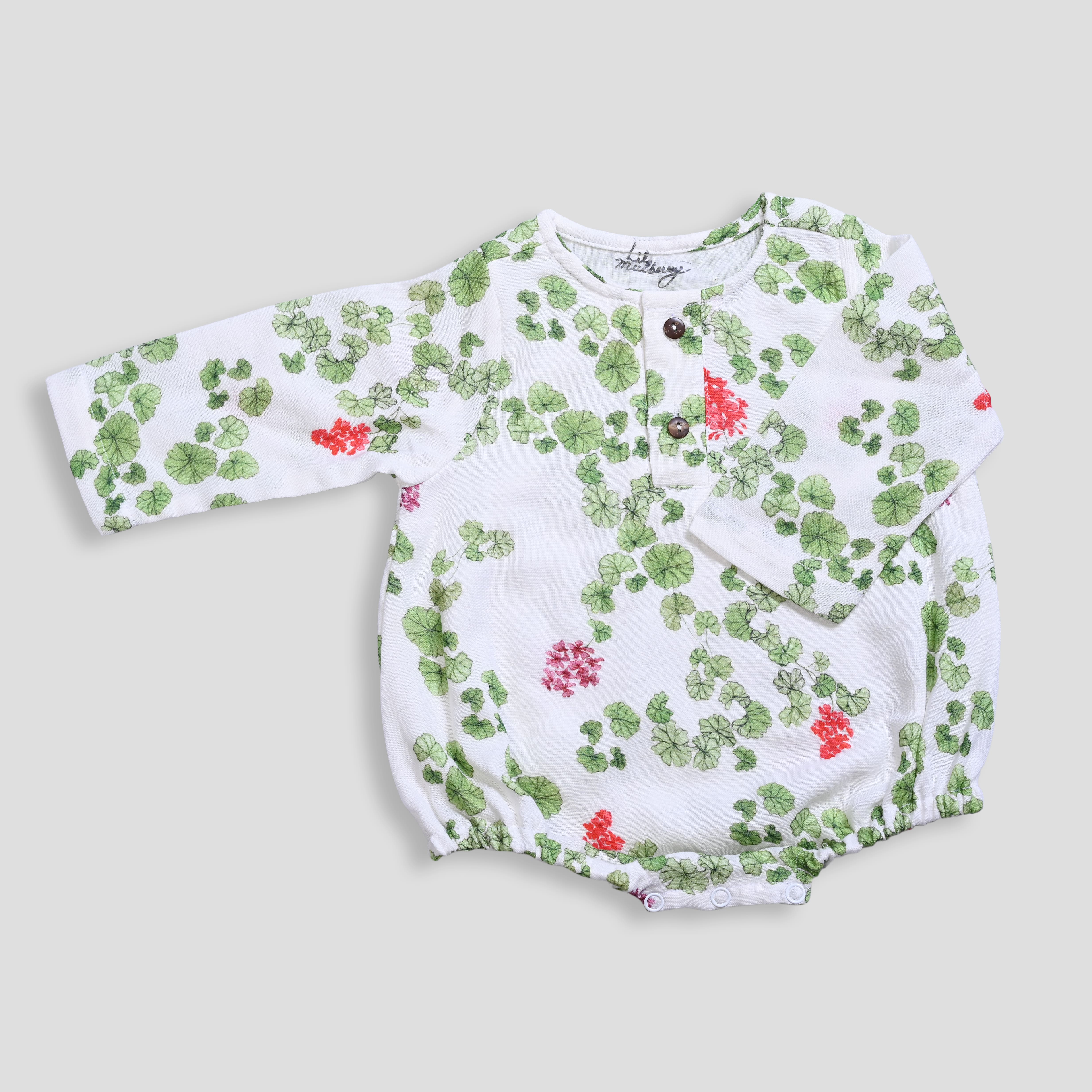 Geranium Muslin Bodysuit - Lil Mulberry