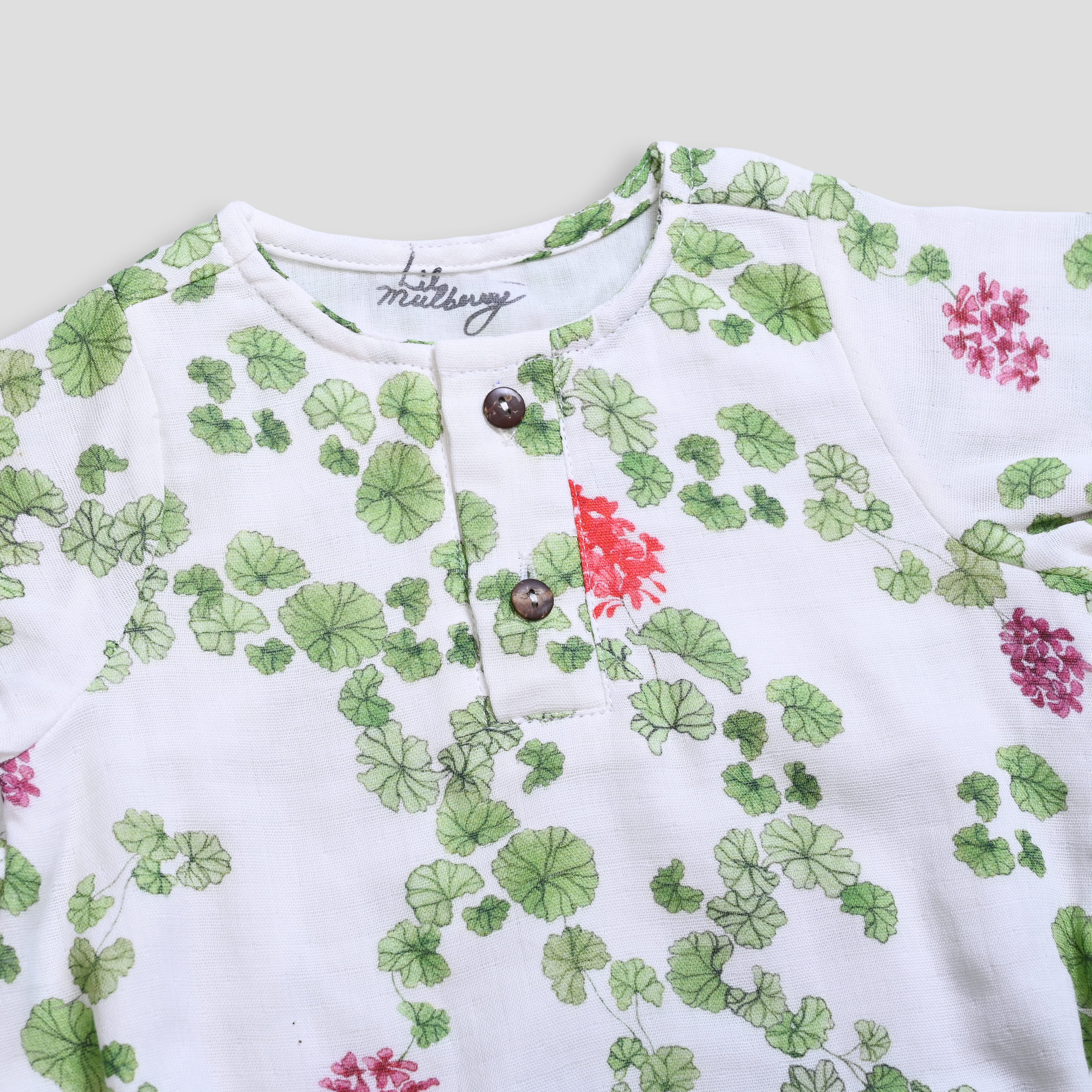 Geranium Muslin Bodysuit - Lil Mulberry