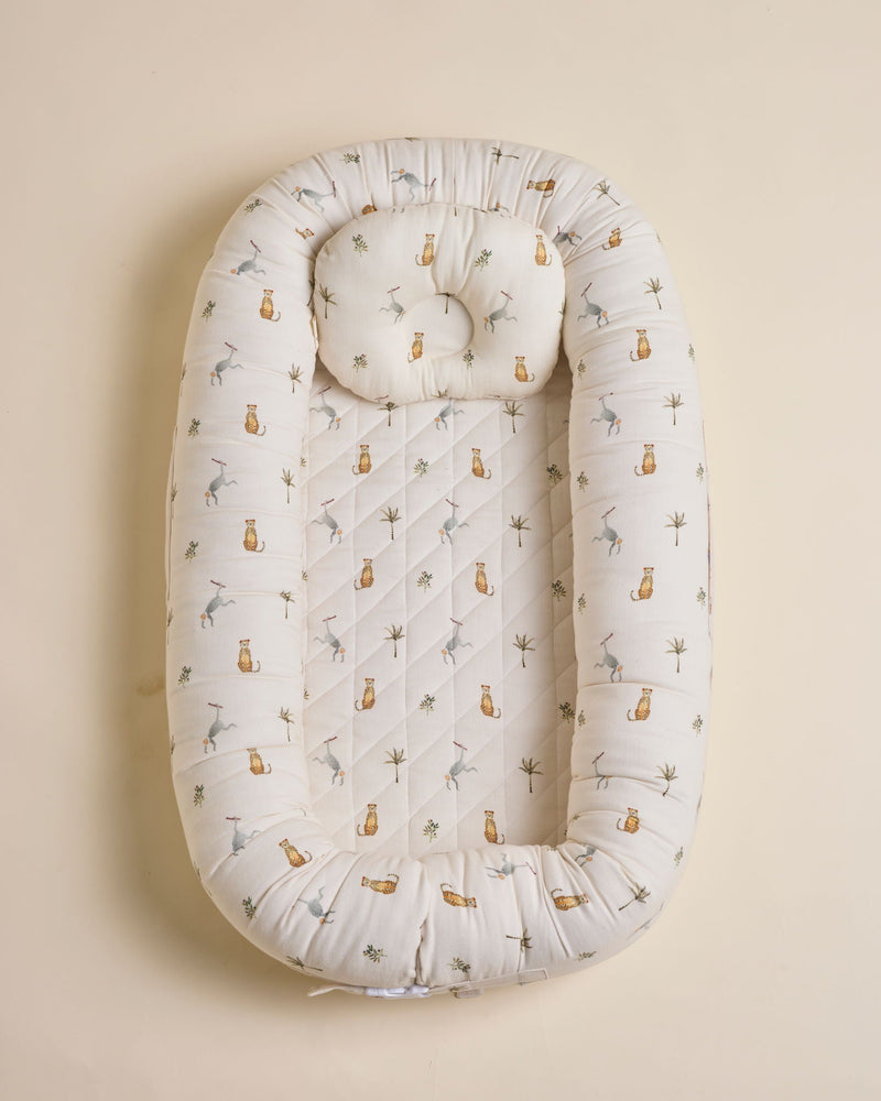 Monkey Cheetah Signature Baby Nest - Lil Mulberry