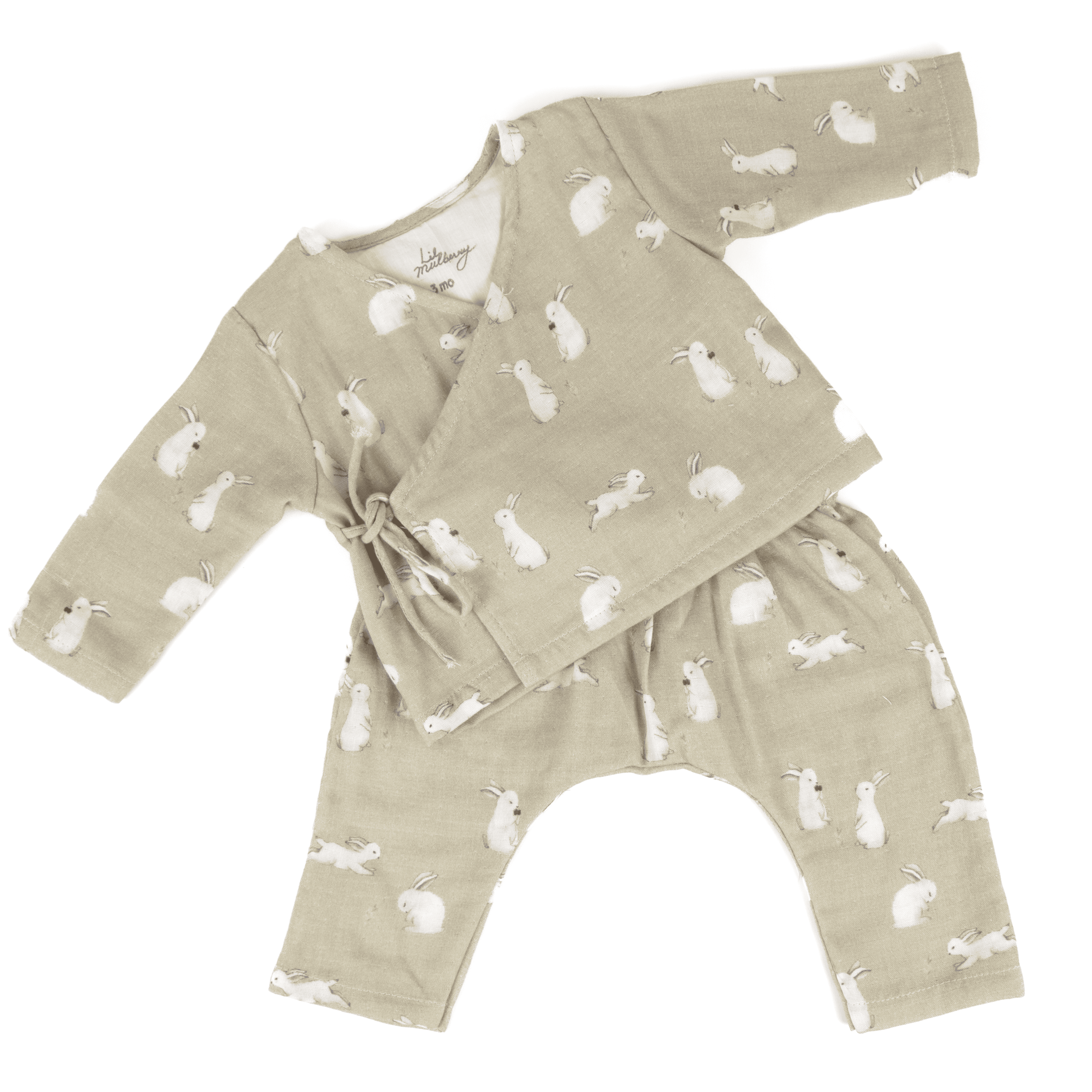 Sage Bunny Kimono Set - Lil Mulberry