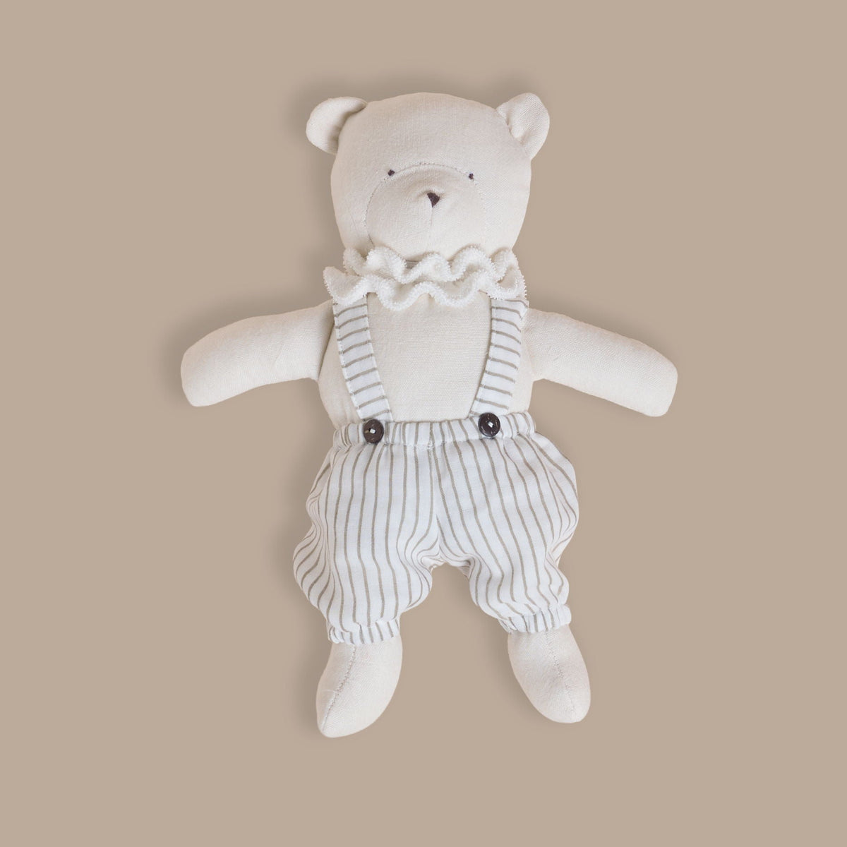 Striped Dungaree Teddy Bear - Lil Mulberry