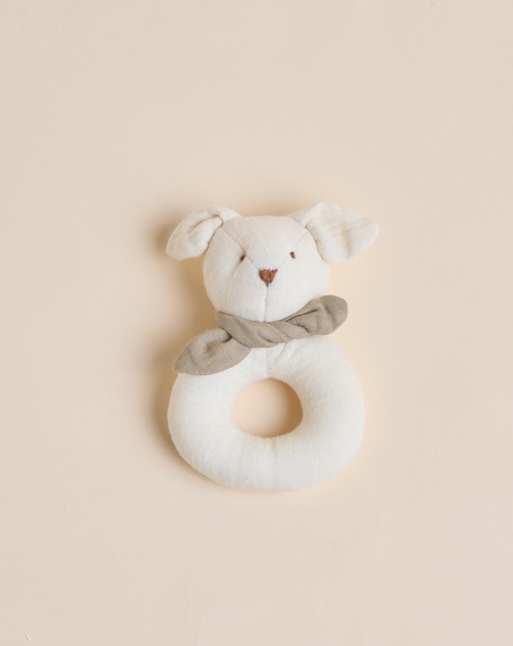 Rainbow Pillow & Bunny Rattle Gift Set