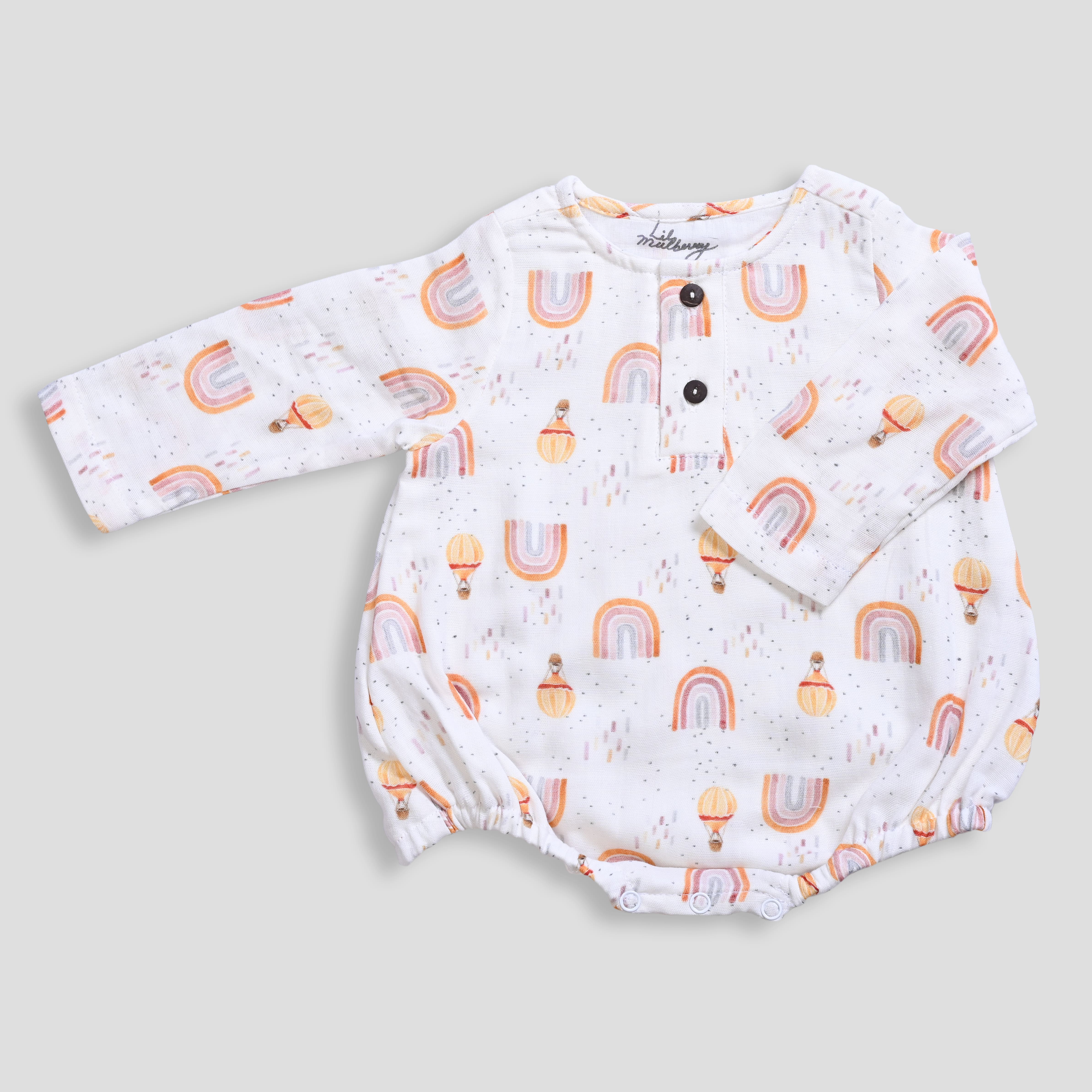 Whimsical Rainbow Muslin Bodysuit - Lil Mulberry