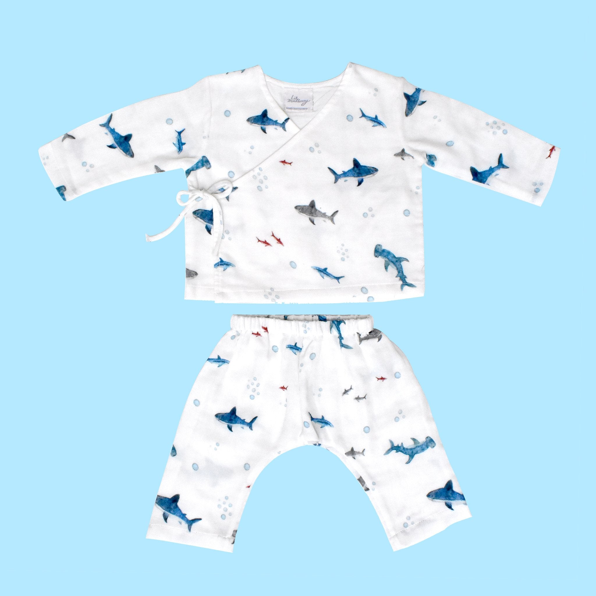 Baby Shark Kimono Set - Lil Mulberry