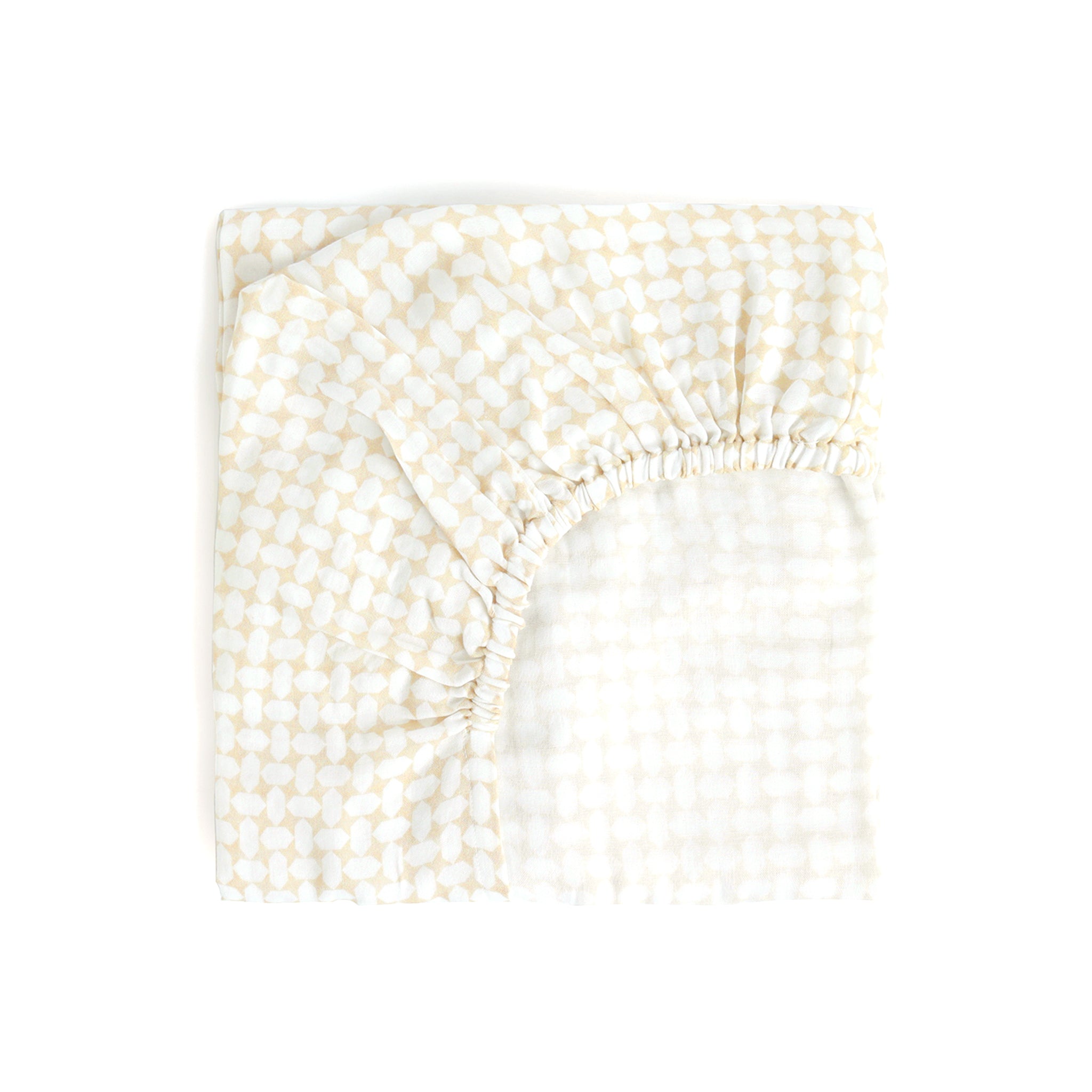 Diamond and Star Muslin Fitted Cot Sheet - Lil Mulberry