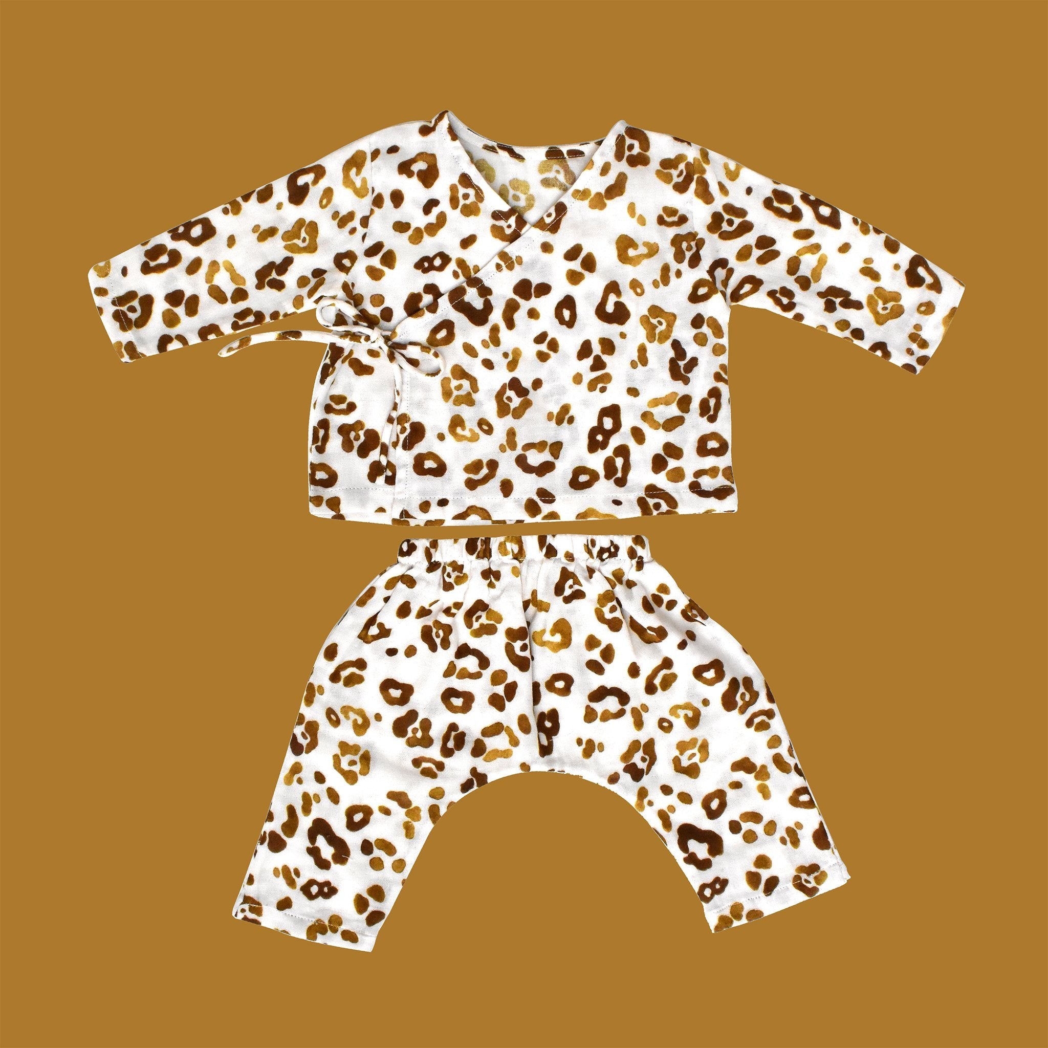 Golden Leopard Kimono Set - Lil Mulberry
