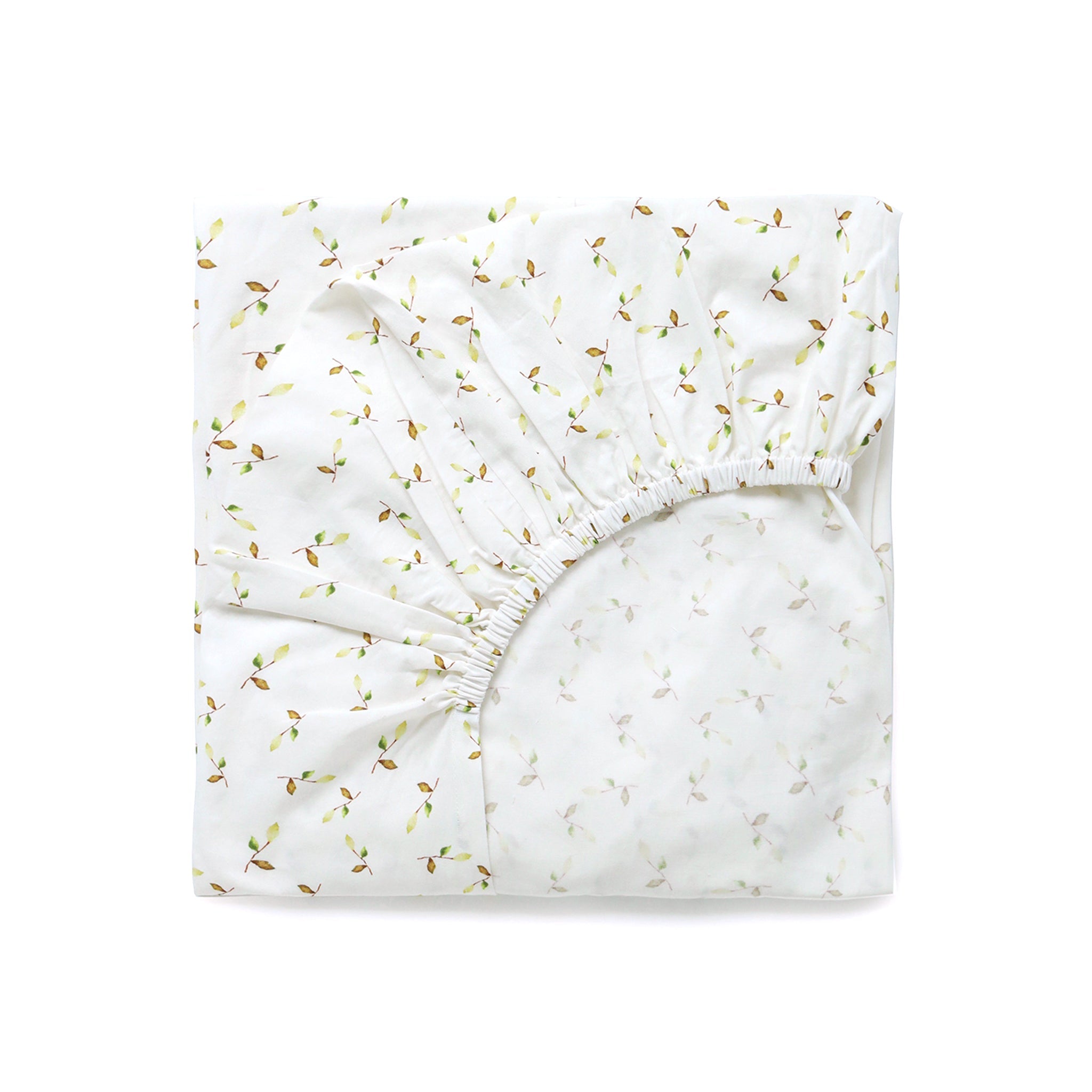 Little Leaf Muslin Fitted Cot Sheet - Lil Mulberry