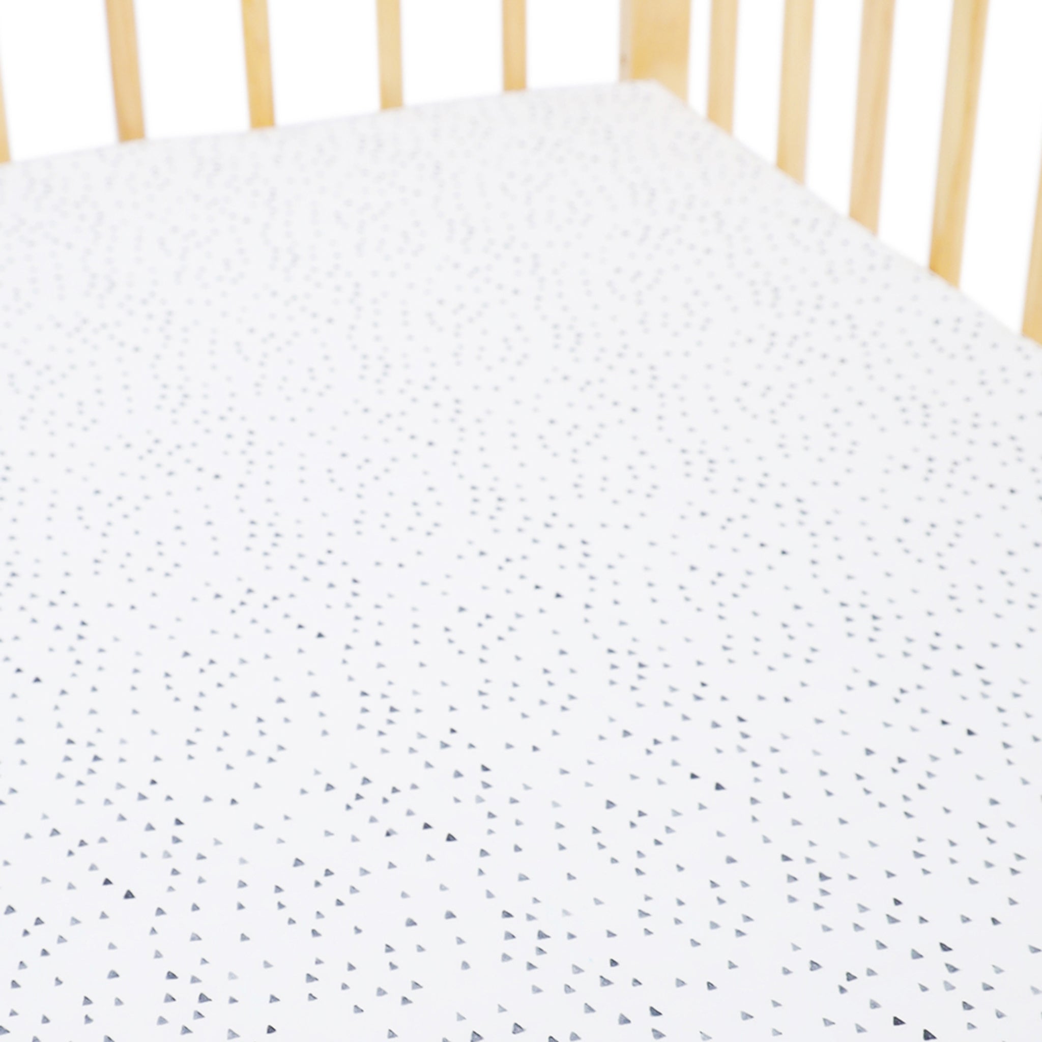 Tiny Triangles Muslin Fitted Cot Sheet - Lil Mulberry